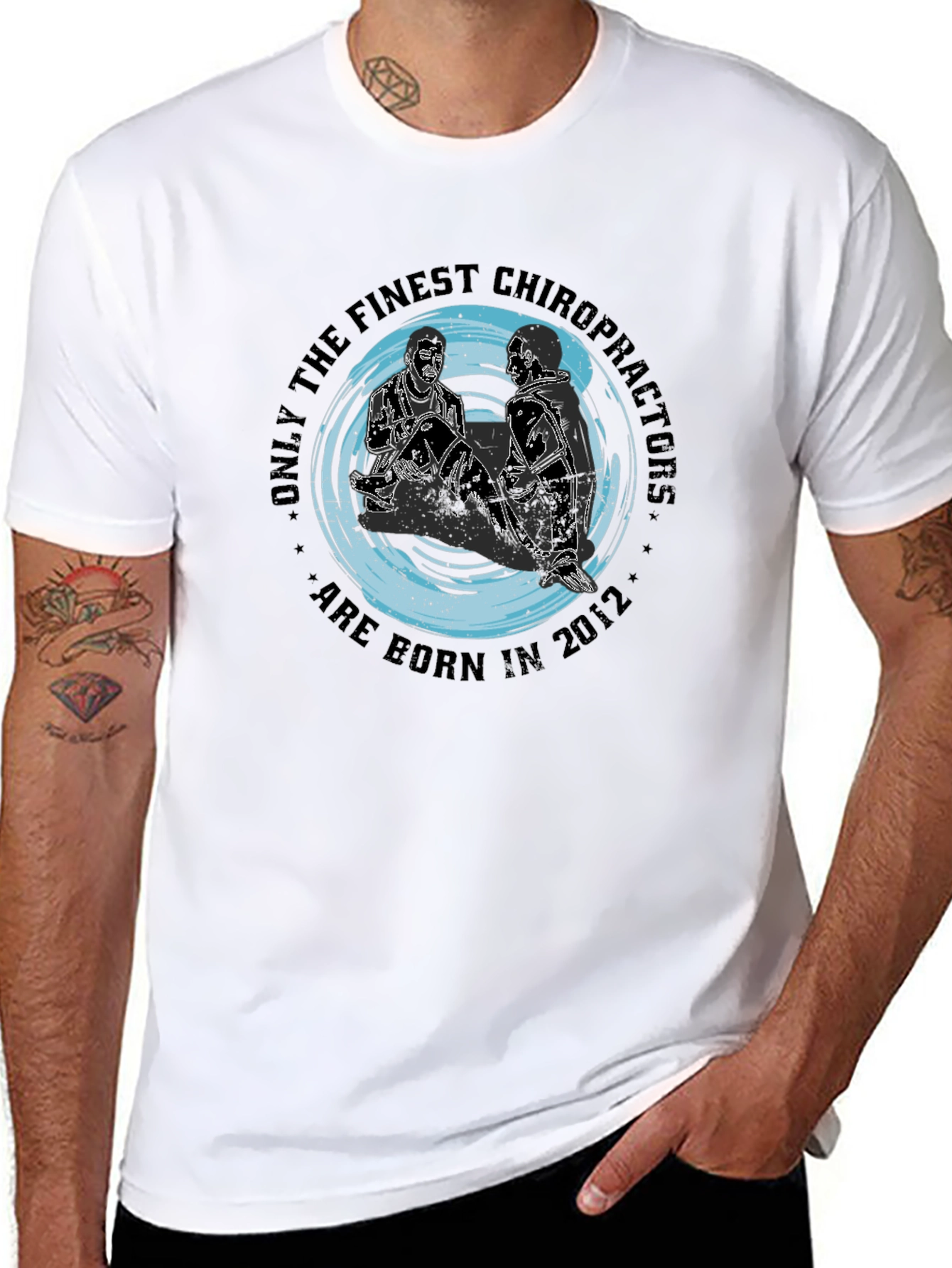 Finest Chiropractors T-Shirt Born in 2012 Black