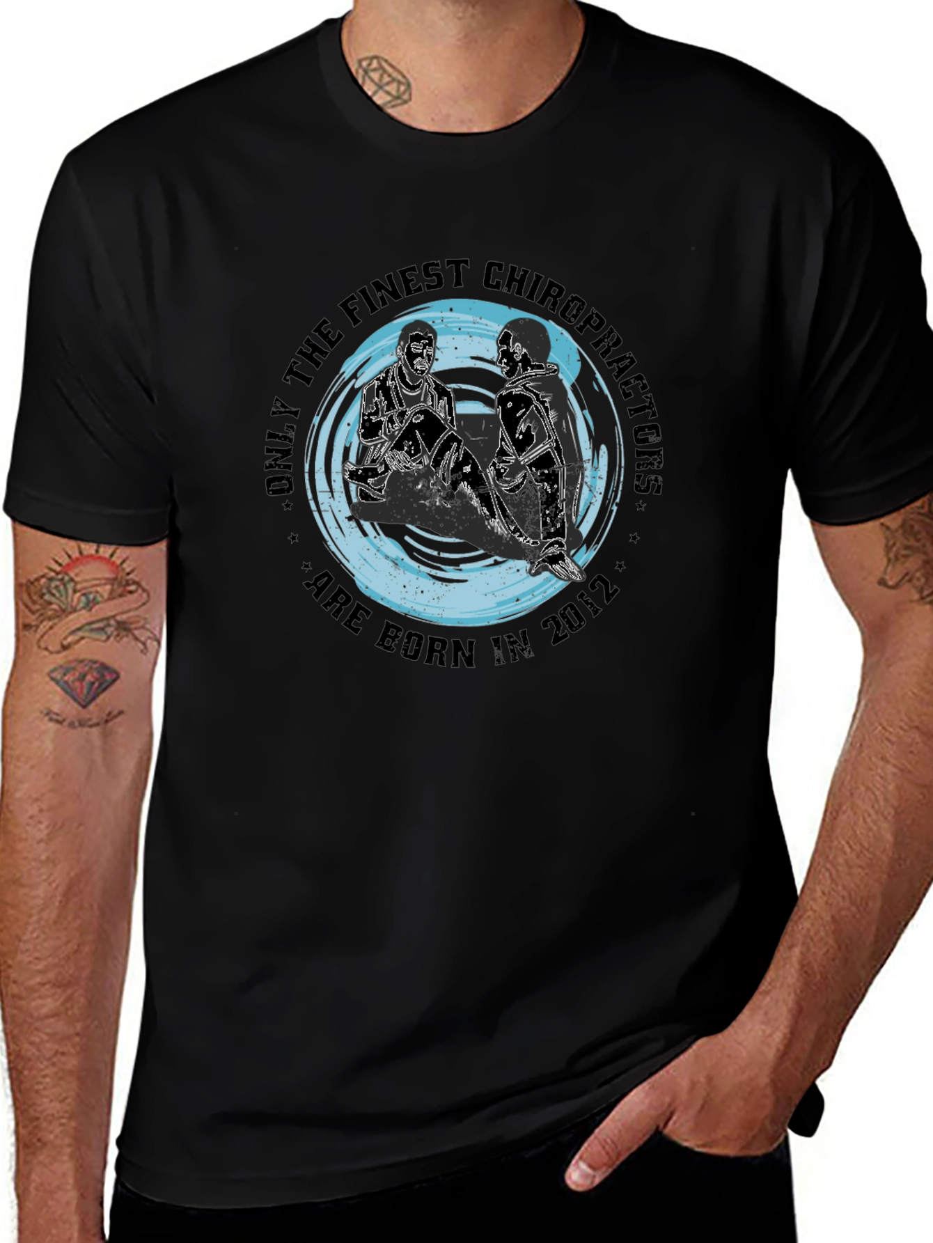 Finest Chiropractors T-Shirt Born in 2012 Black