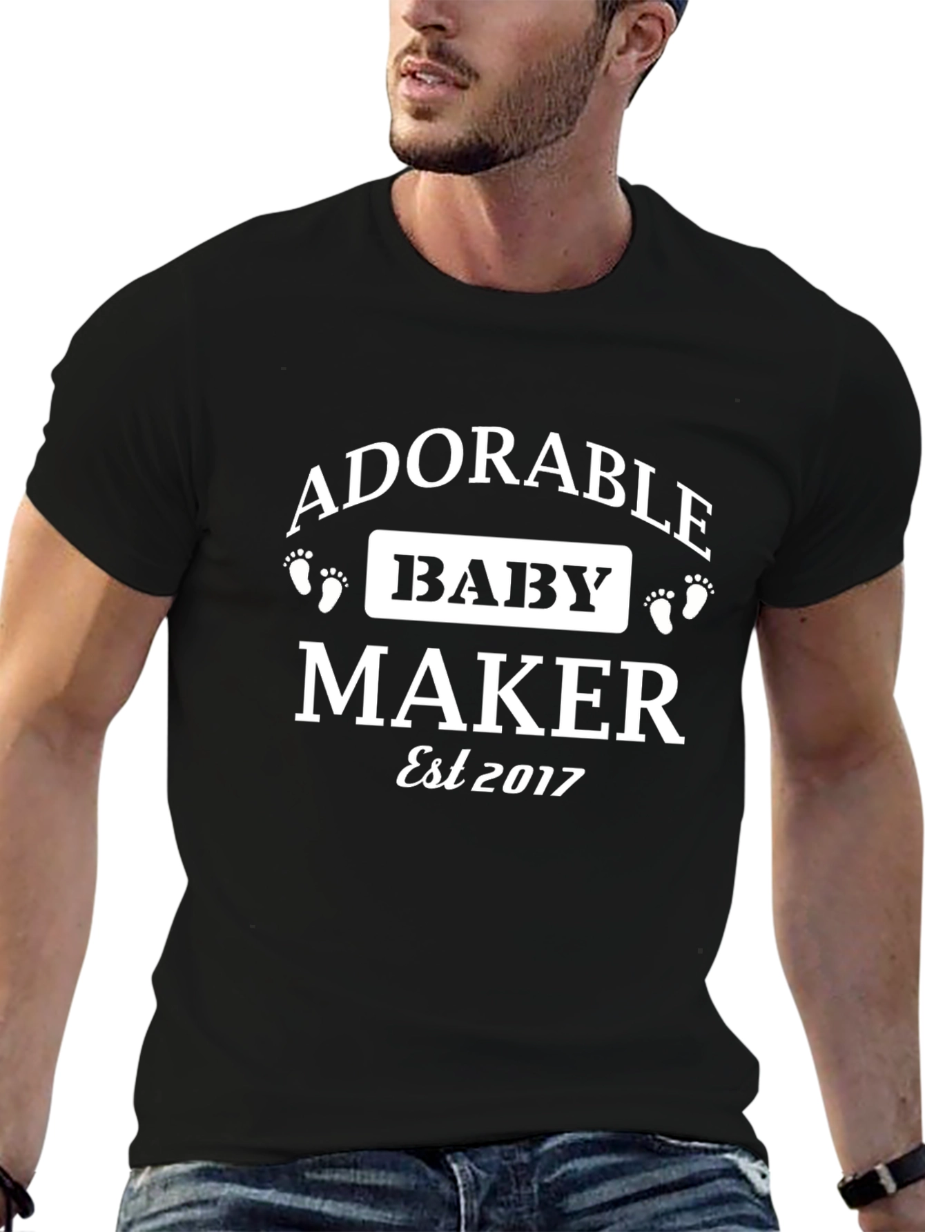 Adorable Baby Maker Est 2017 Black T-Shirt