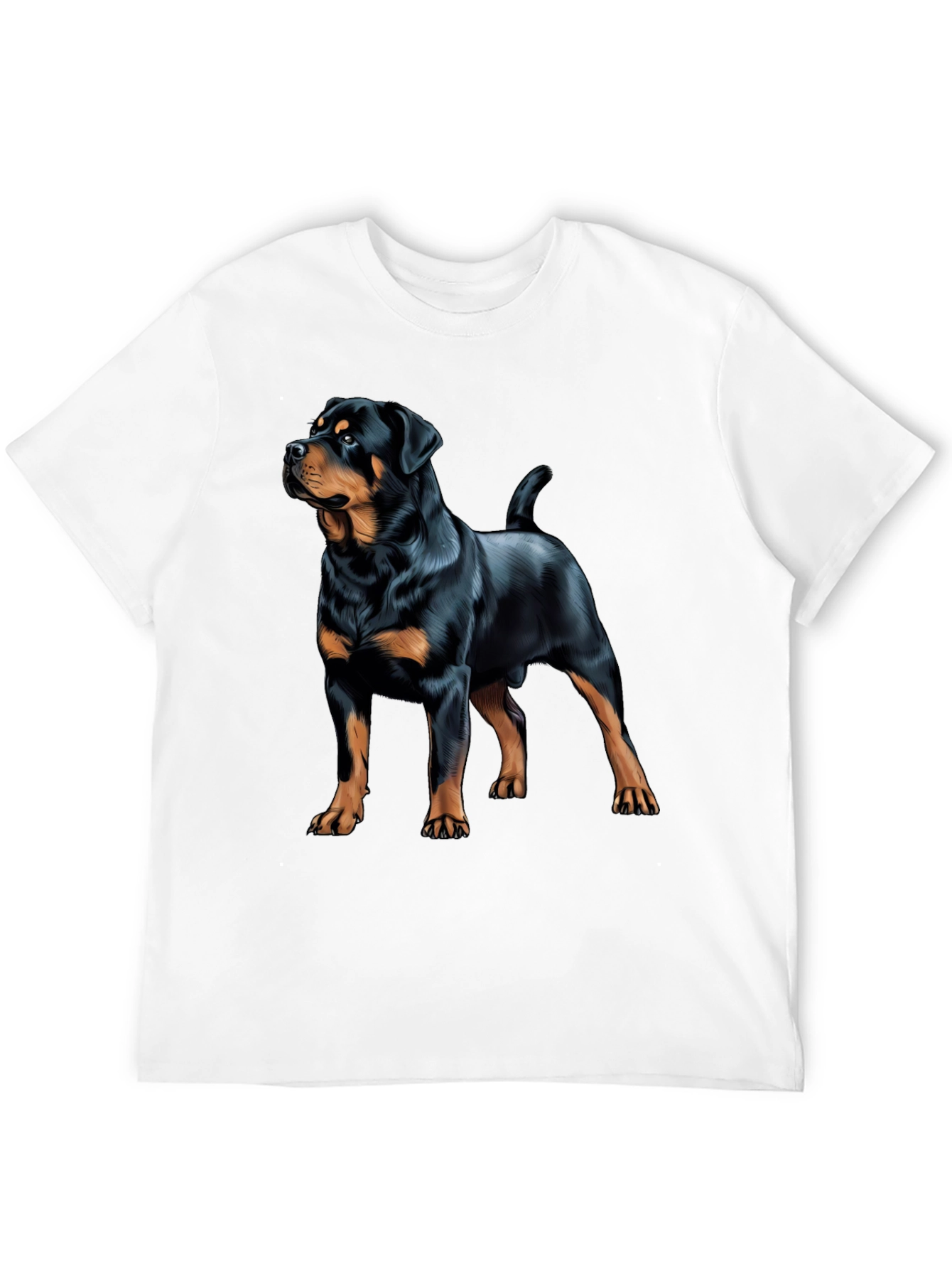 Rottweiler Dog Graphic Print Black T-Shirt