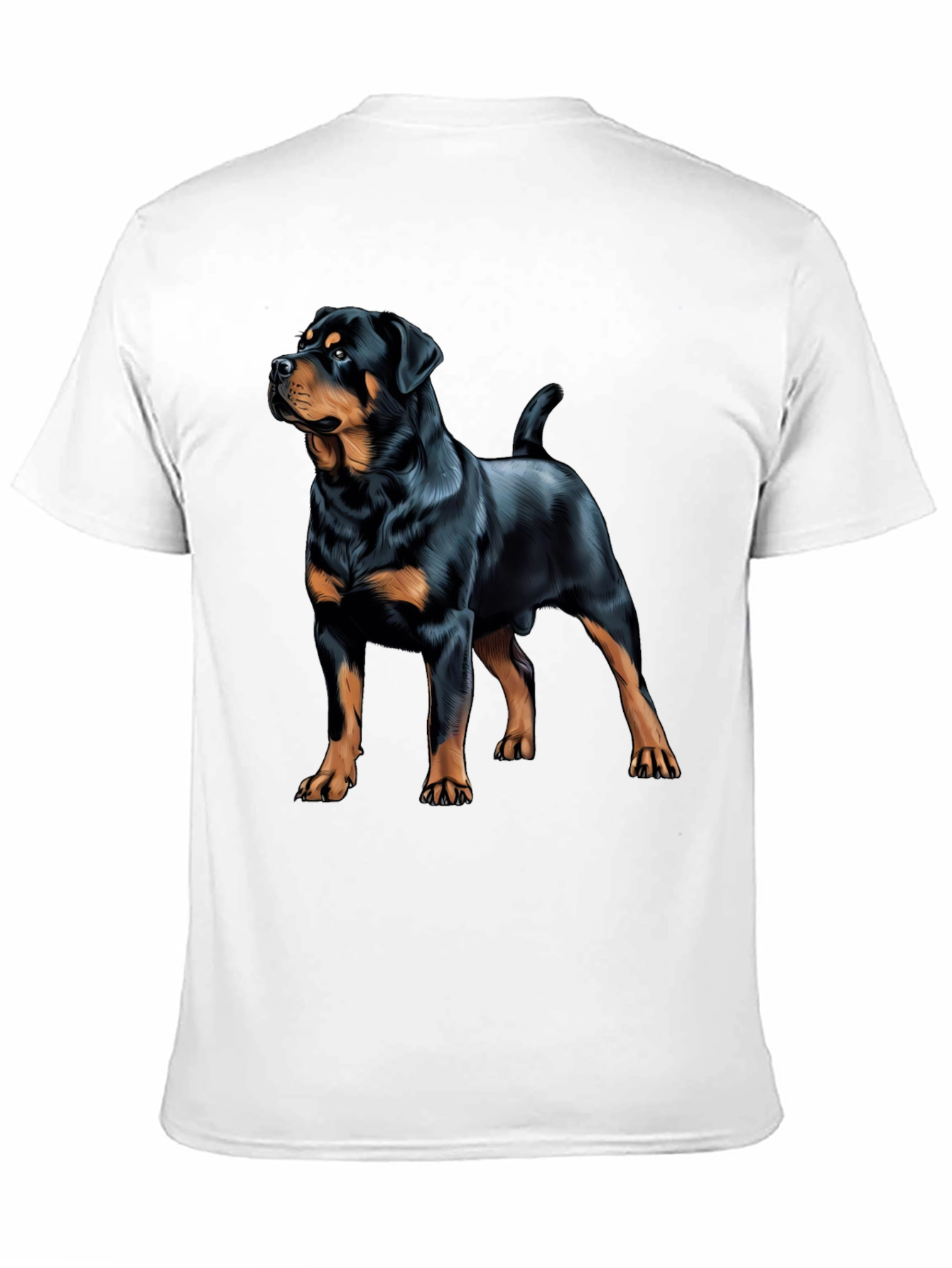 Rottweiler Dog Graphic Print Black T-Shirt
