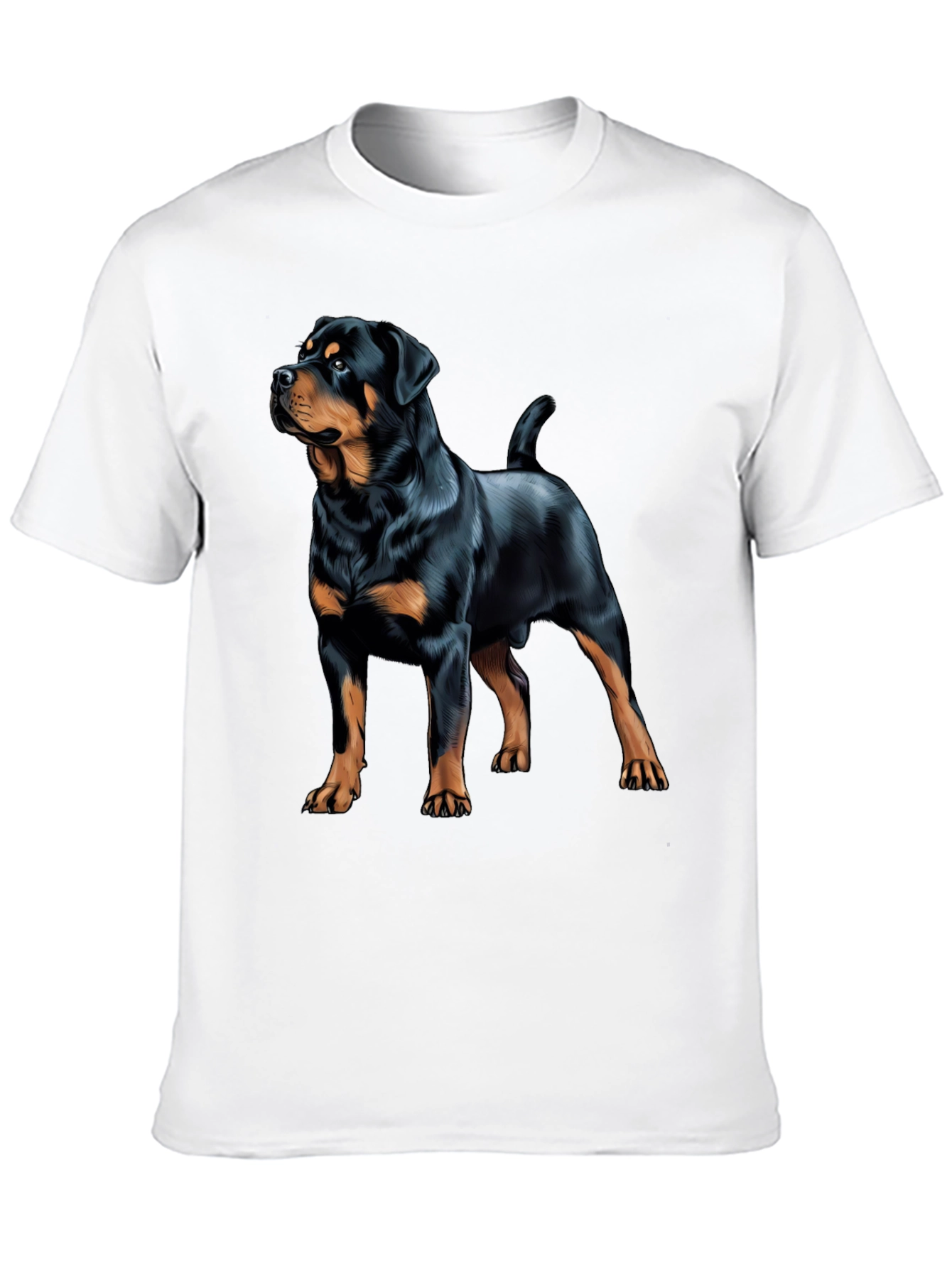 Rottweiler Dog Graphic Print Black T-Shirt
