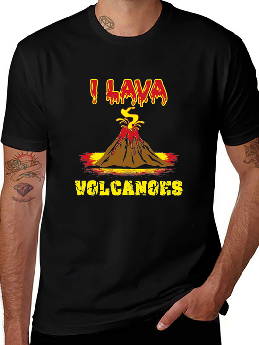 I Lava Volcanoes Graphic T-Shirt - Black