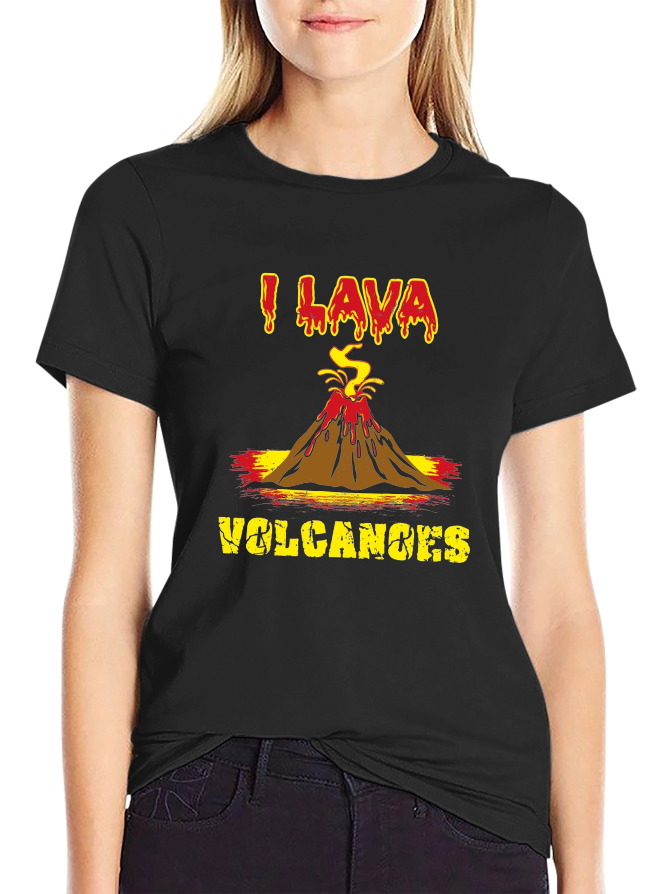 I Lava Volcanoes Graphic T-Shirt - Black
