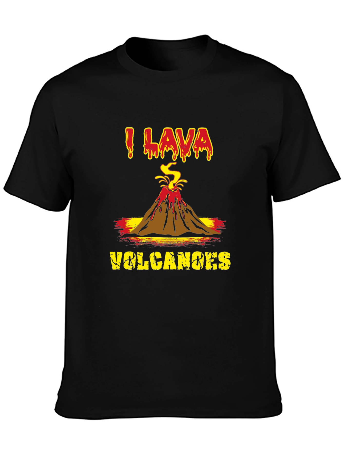 I Lava Volcanoes Graphic T-Shirt - Black
