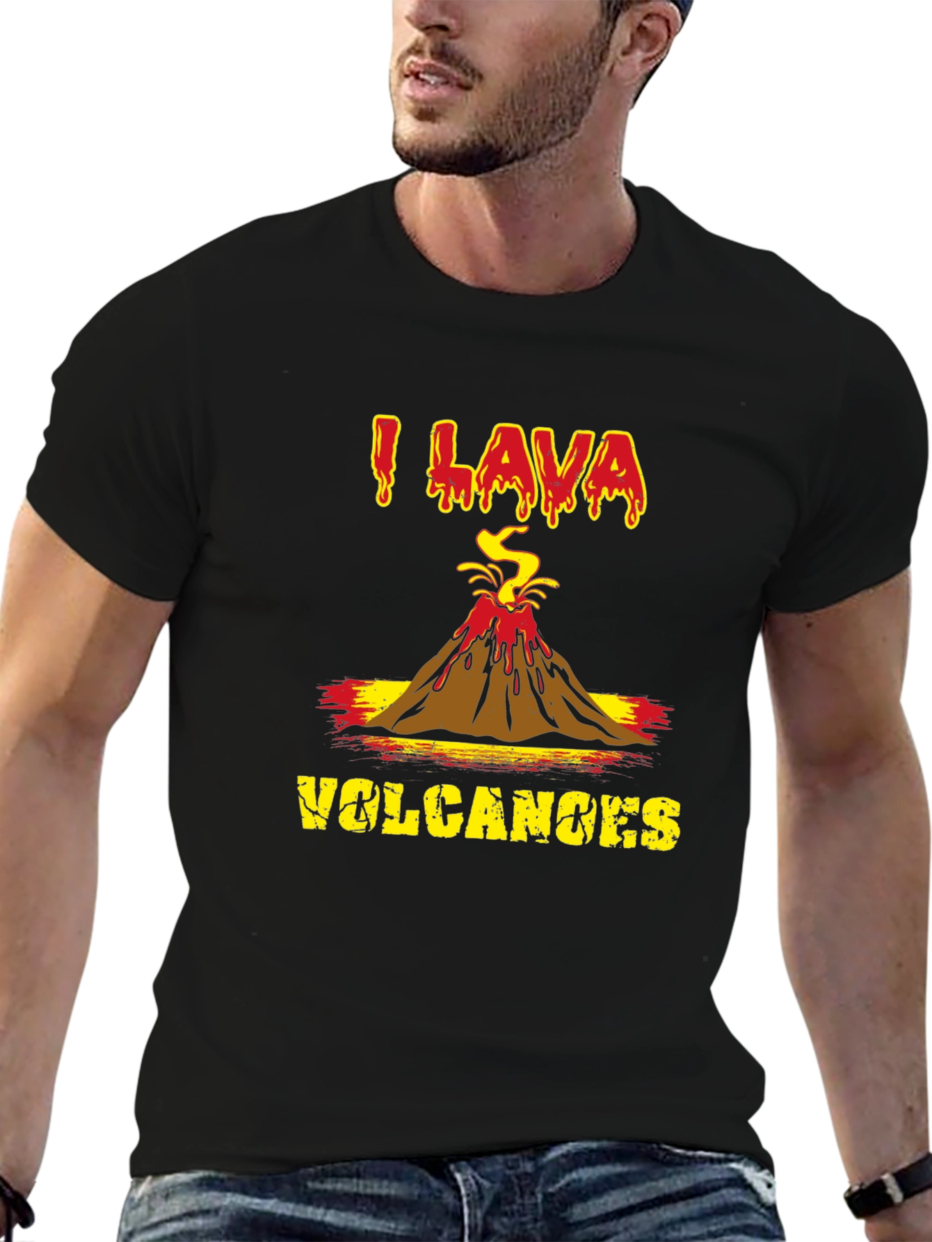 I Lava Volcanoes Graphic T-Shirt - Black