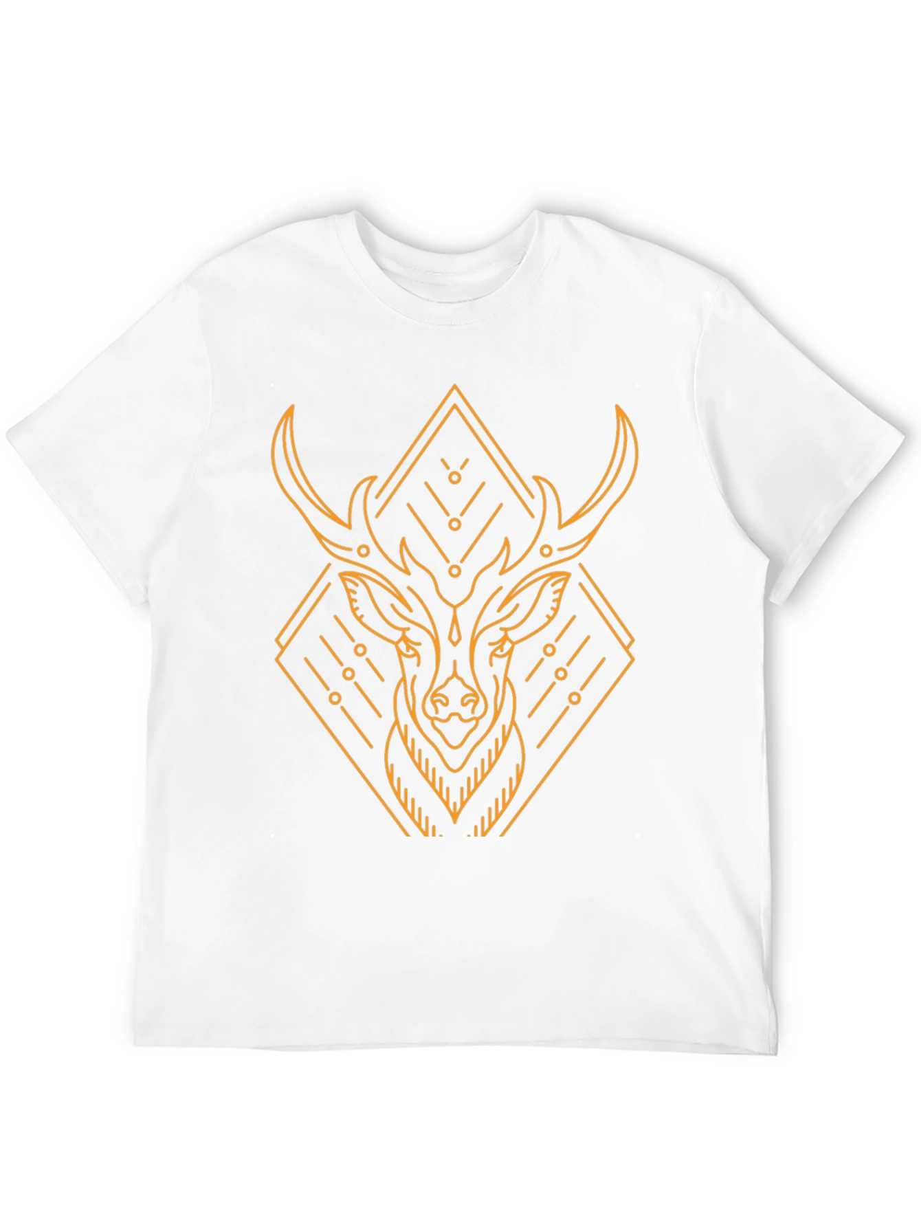 Geometric Deer Graphic Black T-Shirt