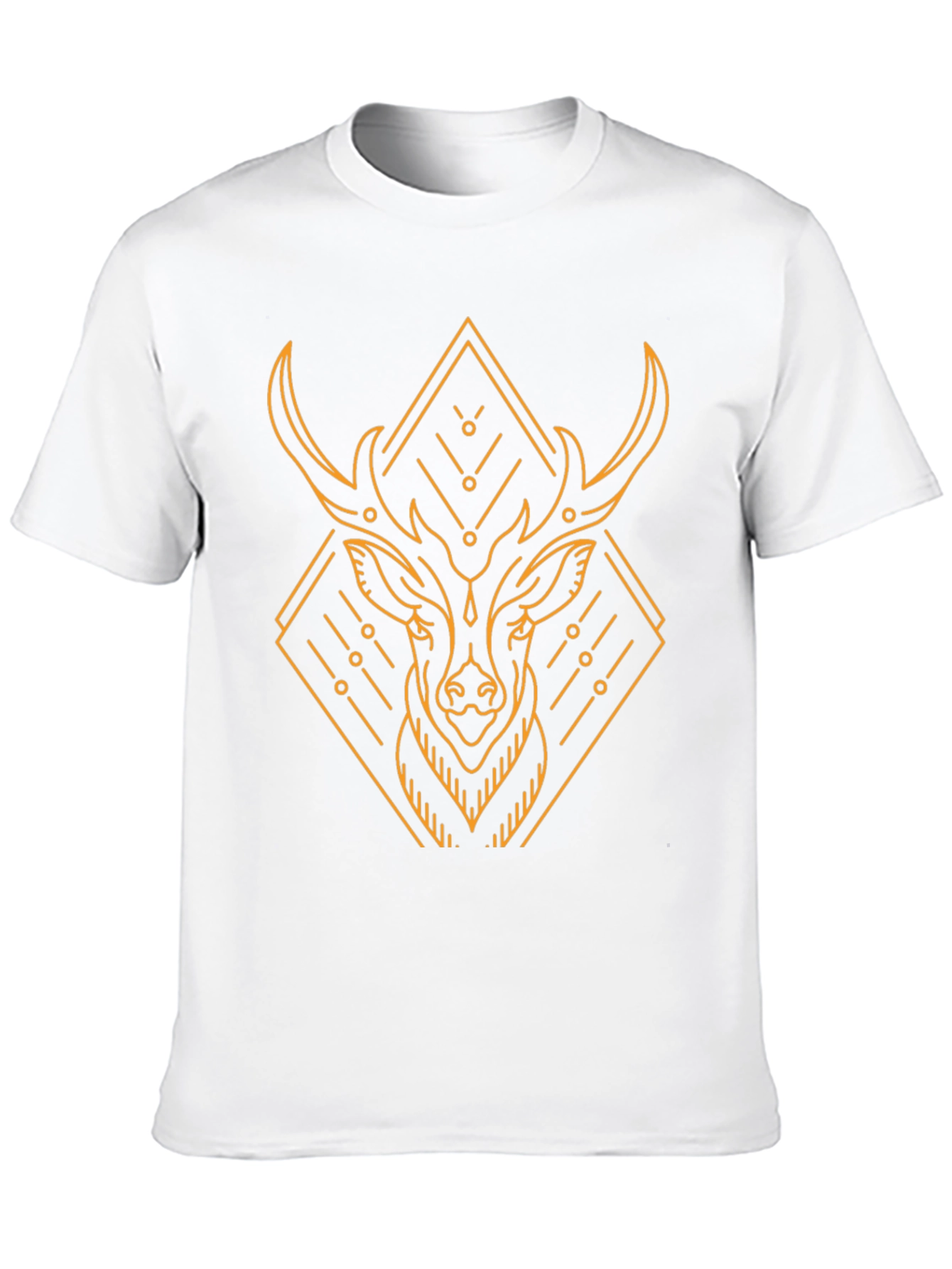 Geometric Deer Graphic Black T-Shirt