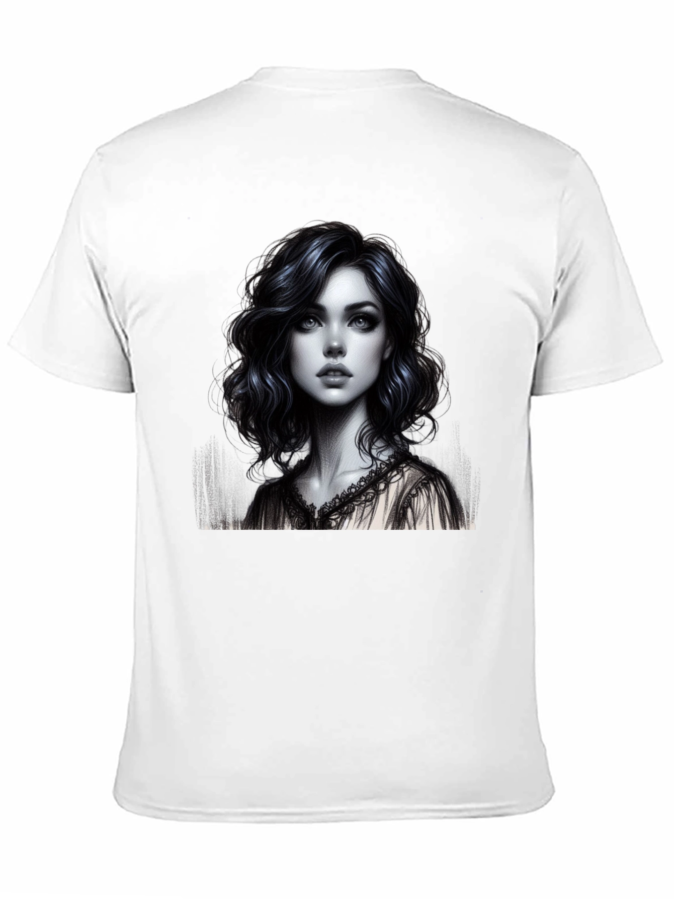 Artistic Woman Graphic Tee - Stylish Black Shirt