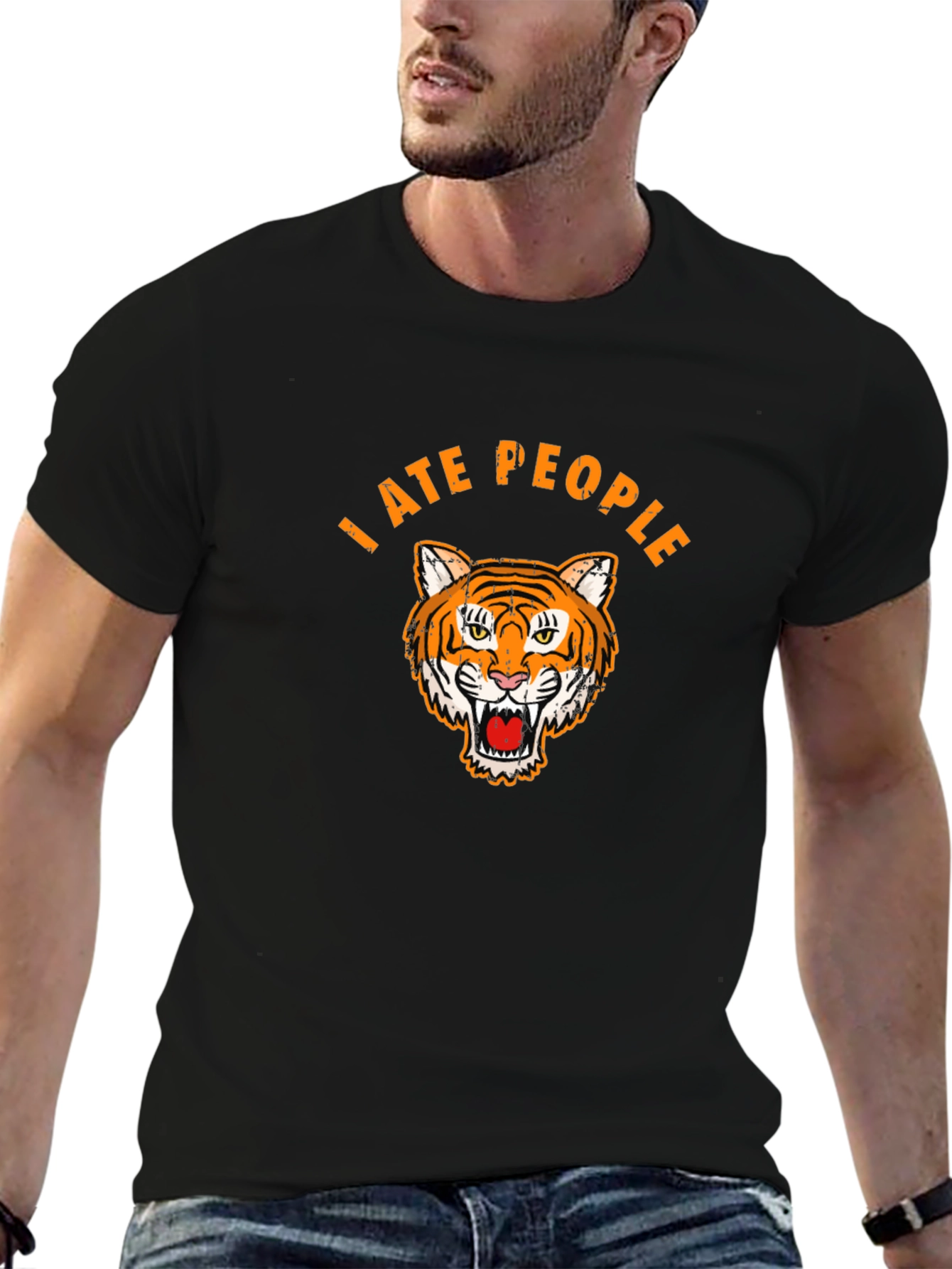 I Ate People Tiger Graphic Tee - Black
