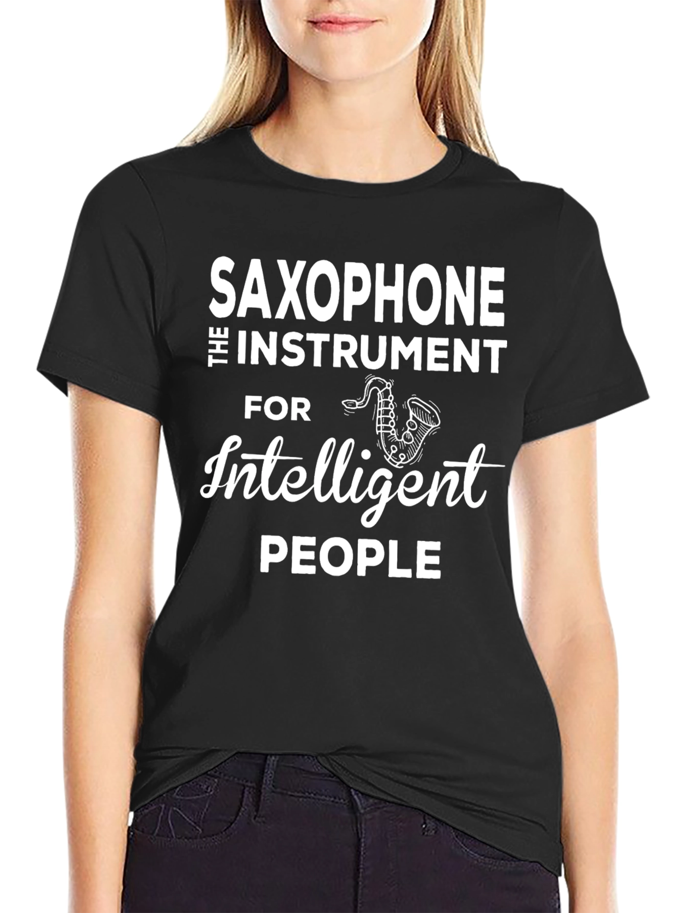 Saxophone Intelligent People Graphic Tee