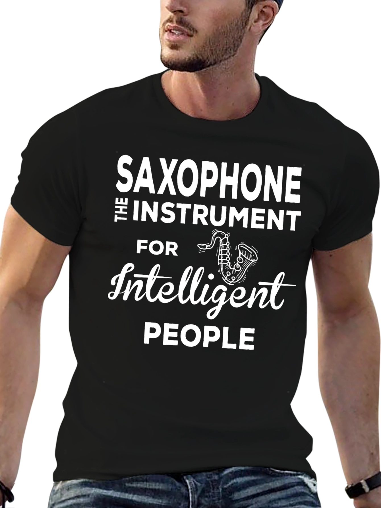 Saxophone Intelligent People Graphic Tee
