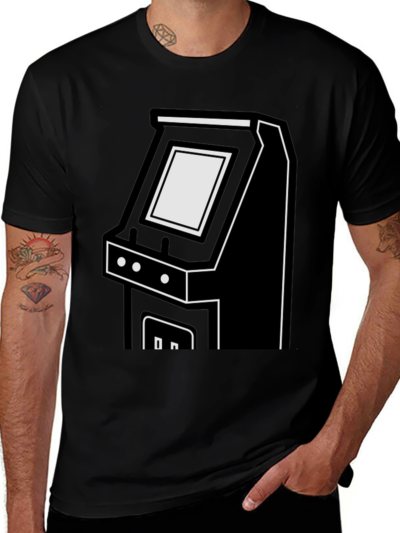 Retro Arcade Game T-Shirt - Black