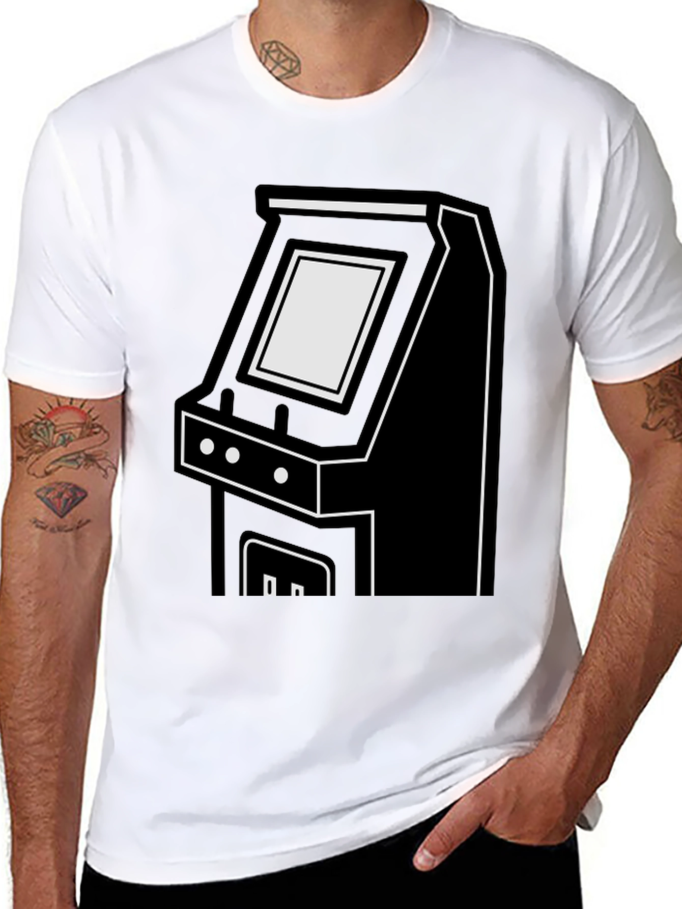 Retro Arcade Game T-Shirt - Black
