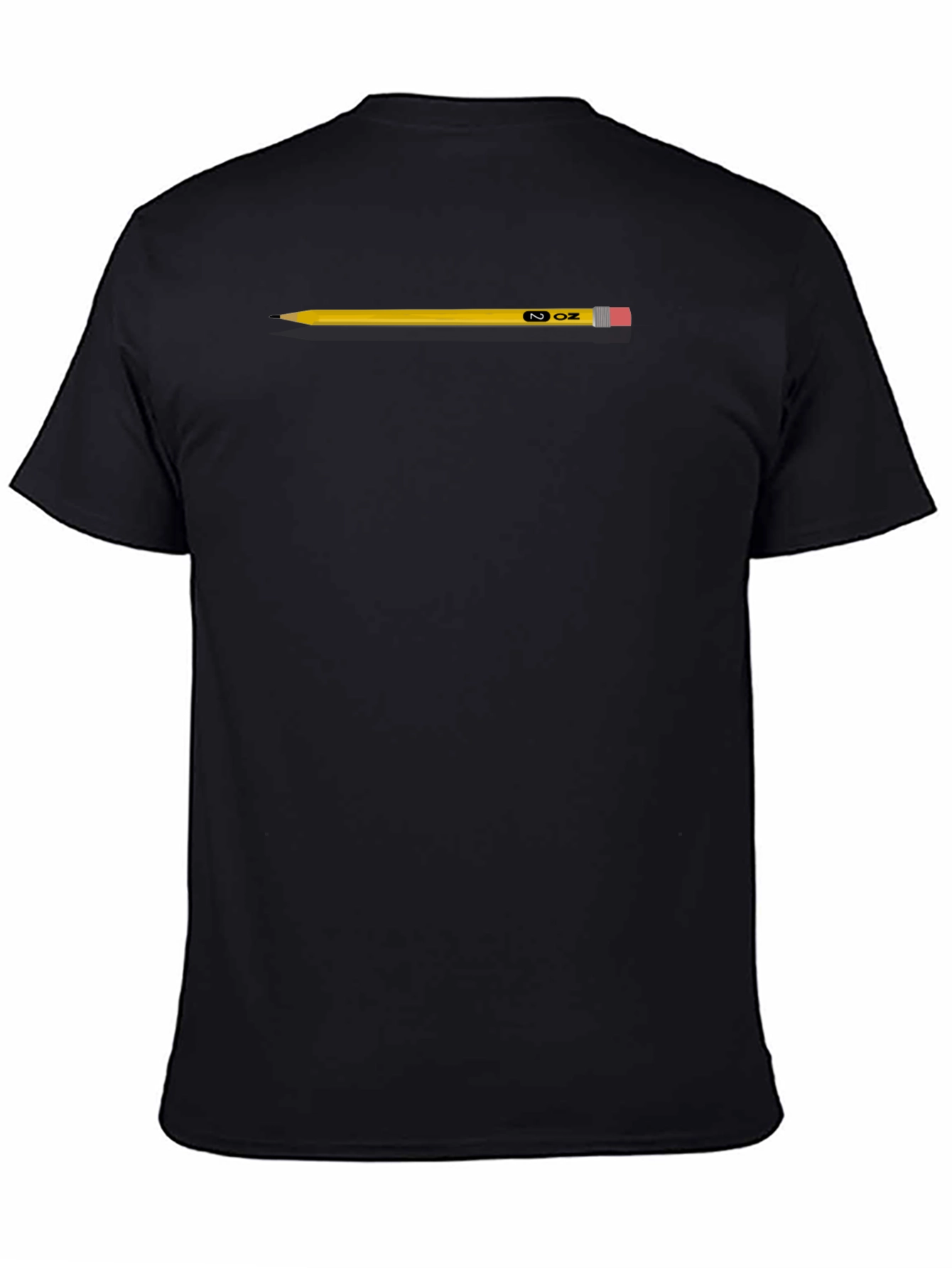 Pencil Graphic T-Shirt - Mens Black Cotton Tee