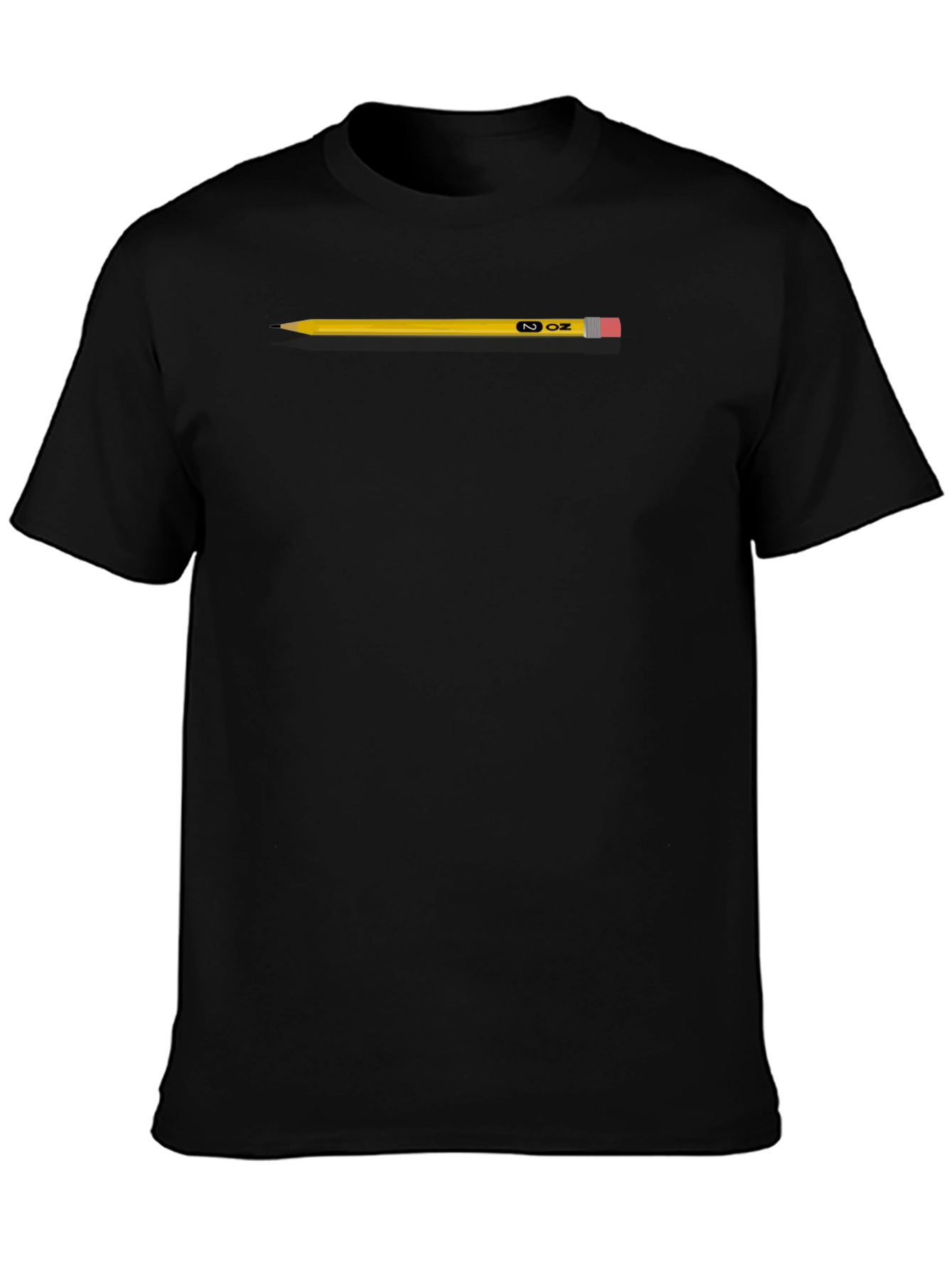 Pencil Graphic T-Shirt - Mens Black Cotton Tee
