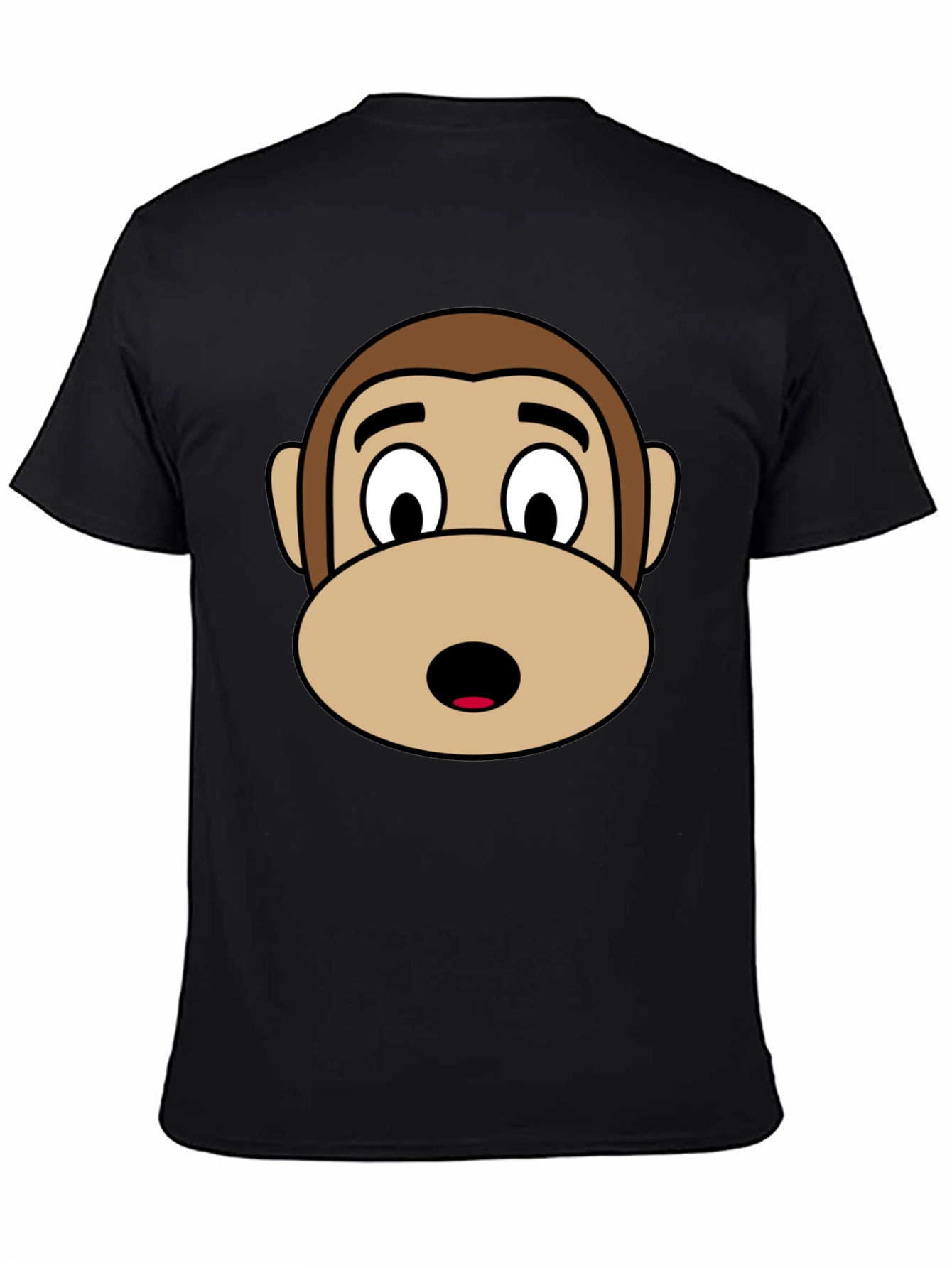 Monkey Face Graphic Tee - Black Unisex T-Shirt