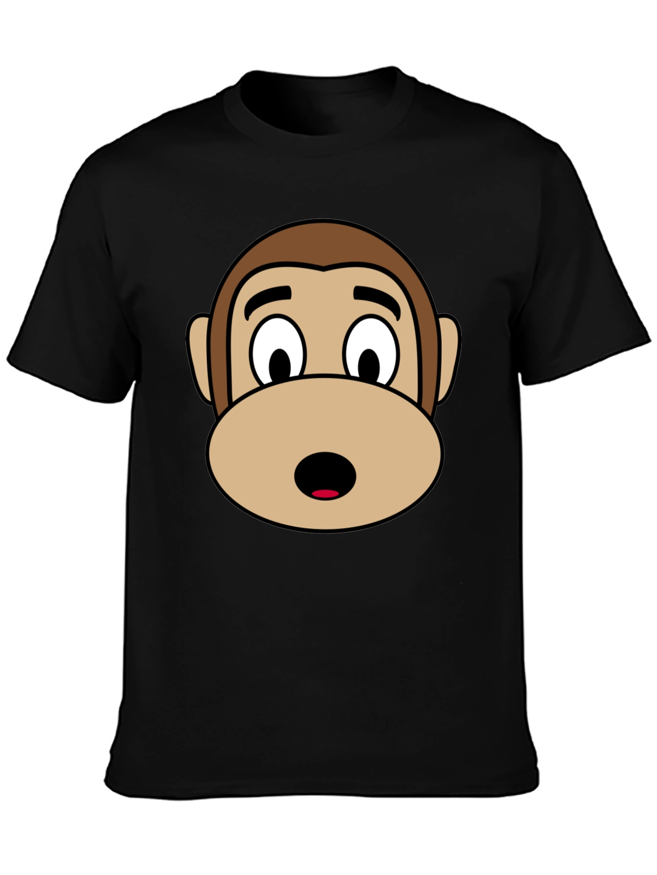 Monkey Face Graphic Tee - Black Unisex T-Shirt