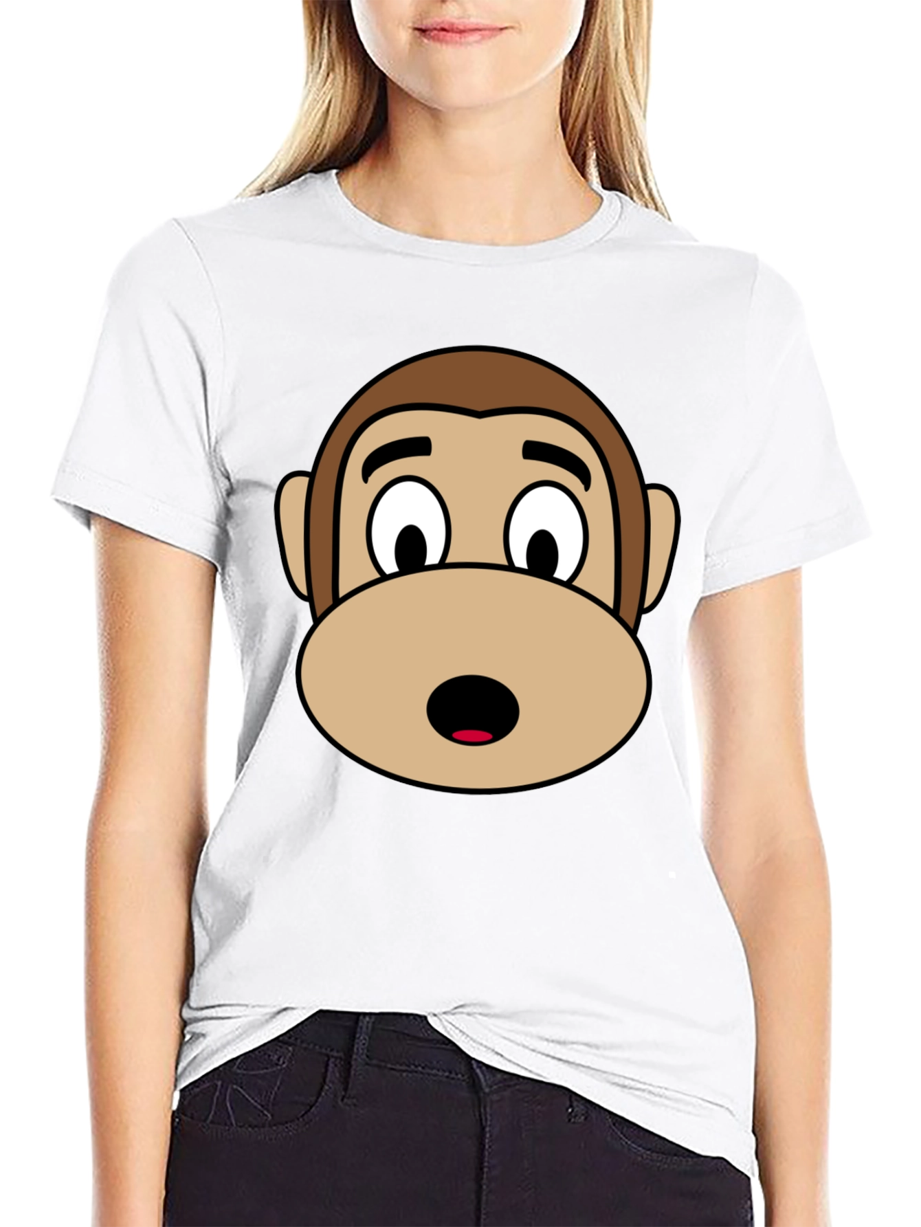 Monkey Face Graphic Tee - Black Unisex T-Shirt