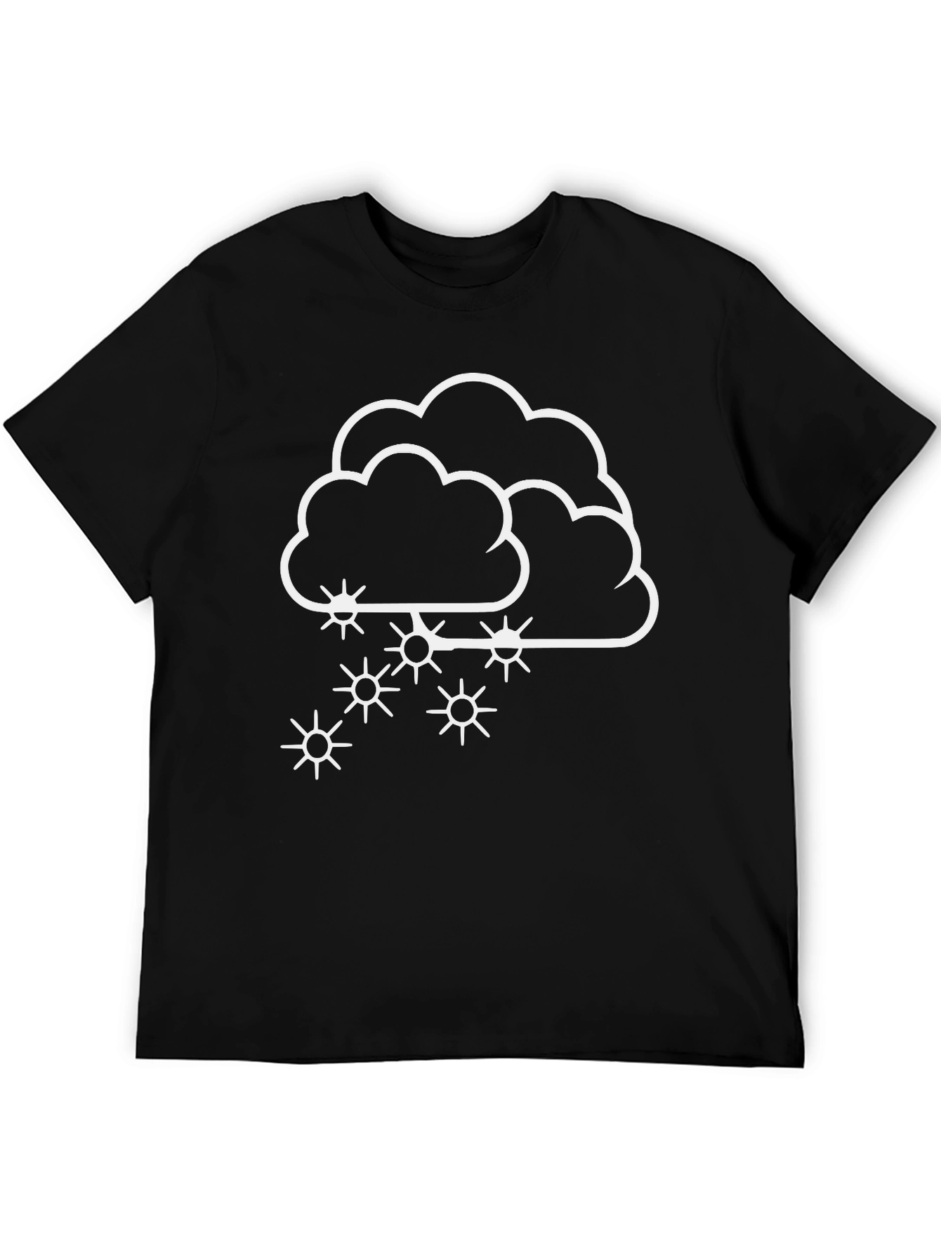 Snowy Cloud Graphic Tee - Black Cotton Blend