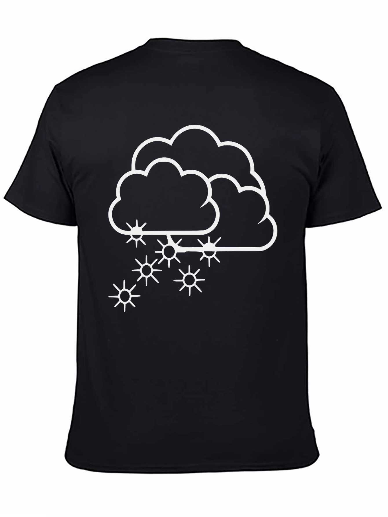 Snowy Cloud Graphic Tee - Black Cotton Blend