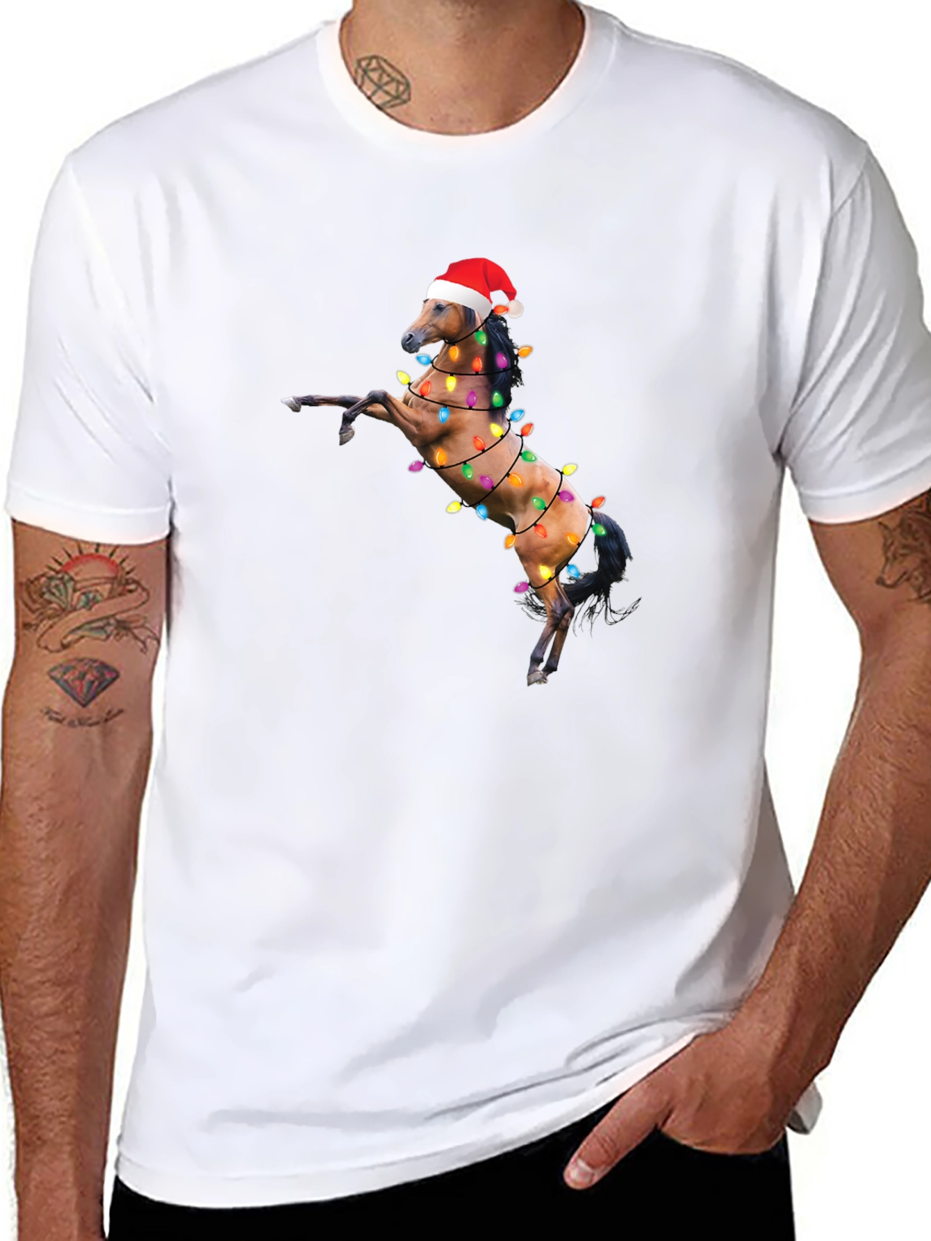 Christmas Horse Lights T-Shirt