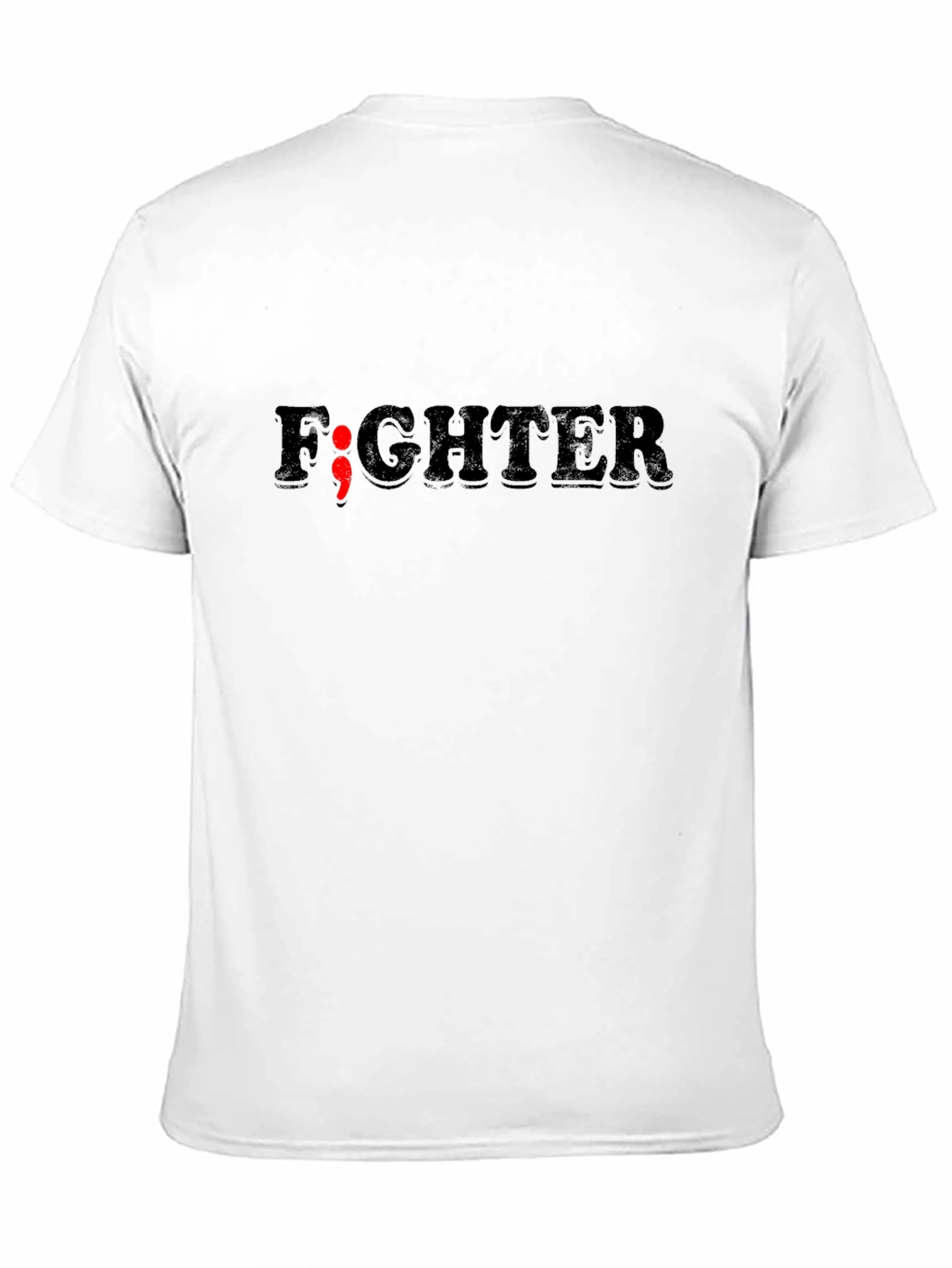 Fighter Semicolon Graphic Tee - Mental Health Awareness T-Shirt