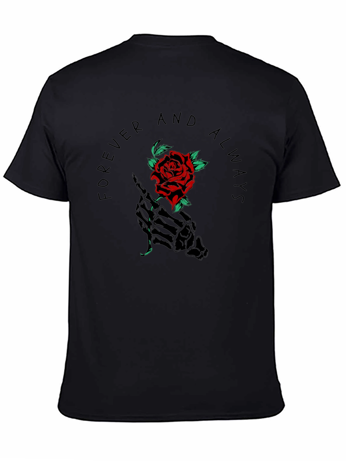 Forever Always Rose Skeleton Hand Graphic Tee