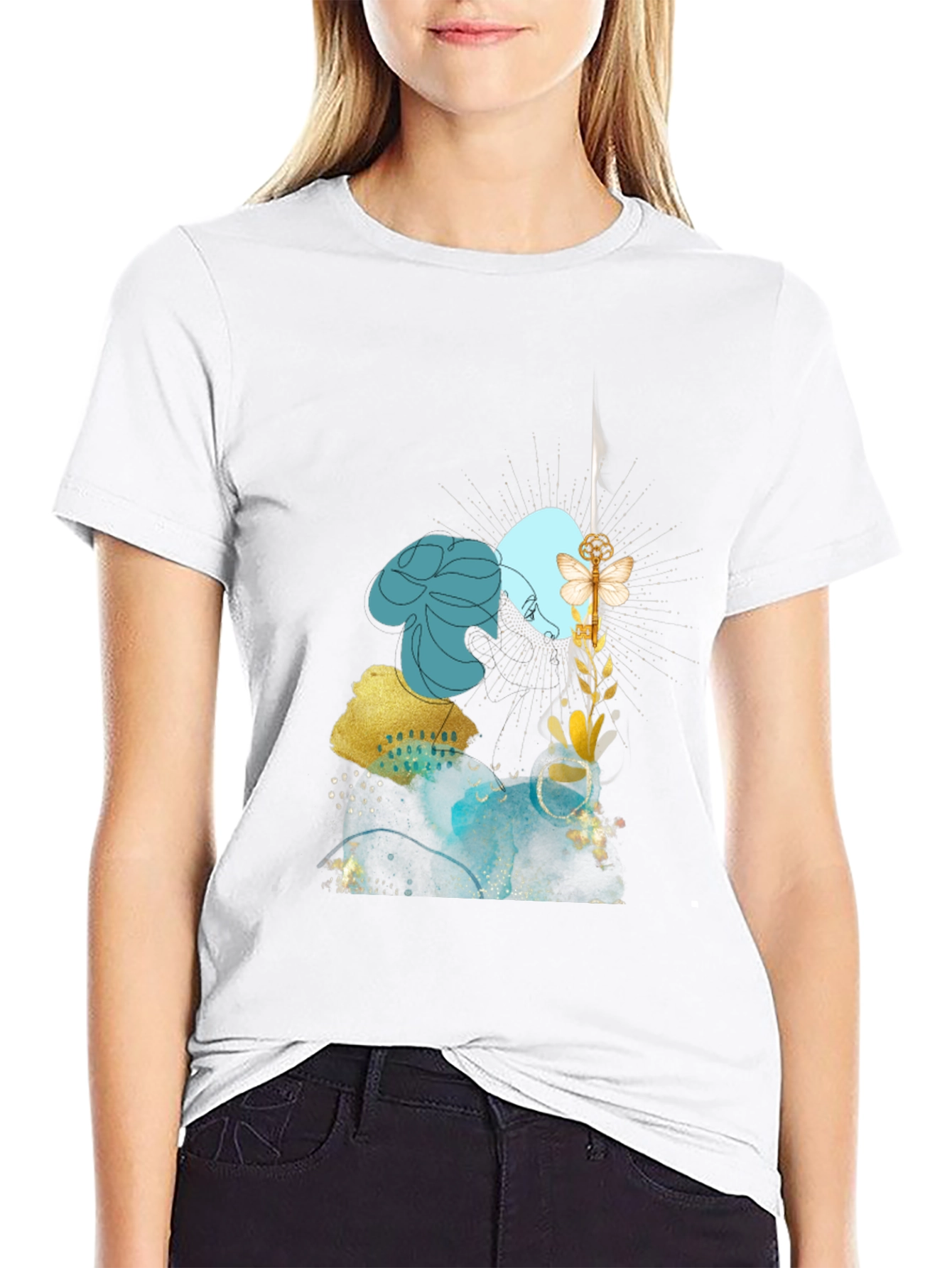 Abstract Art Graphic Black Tee