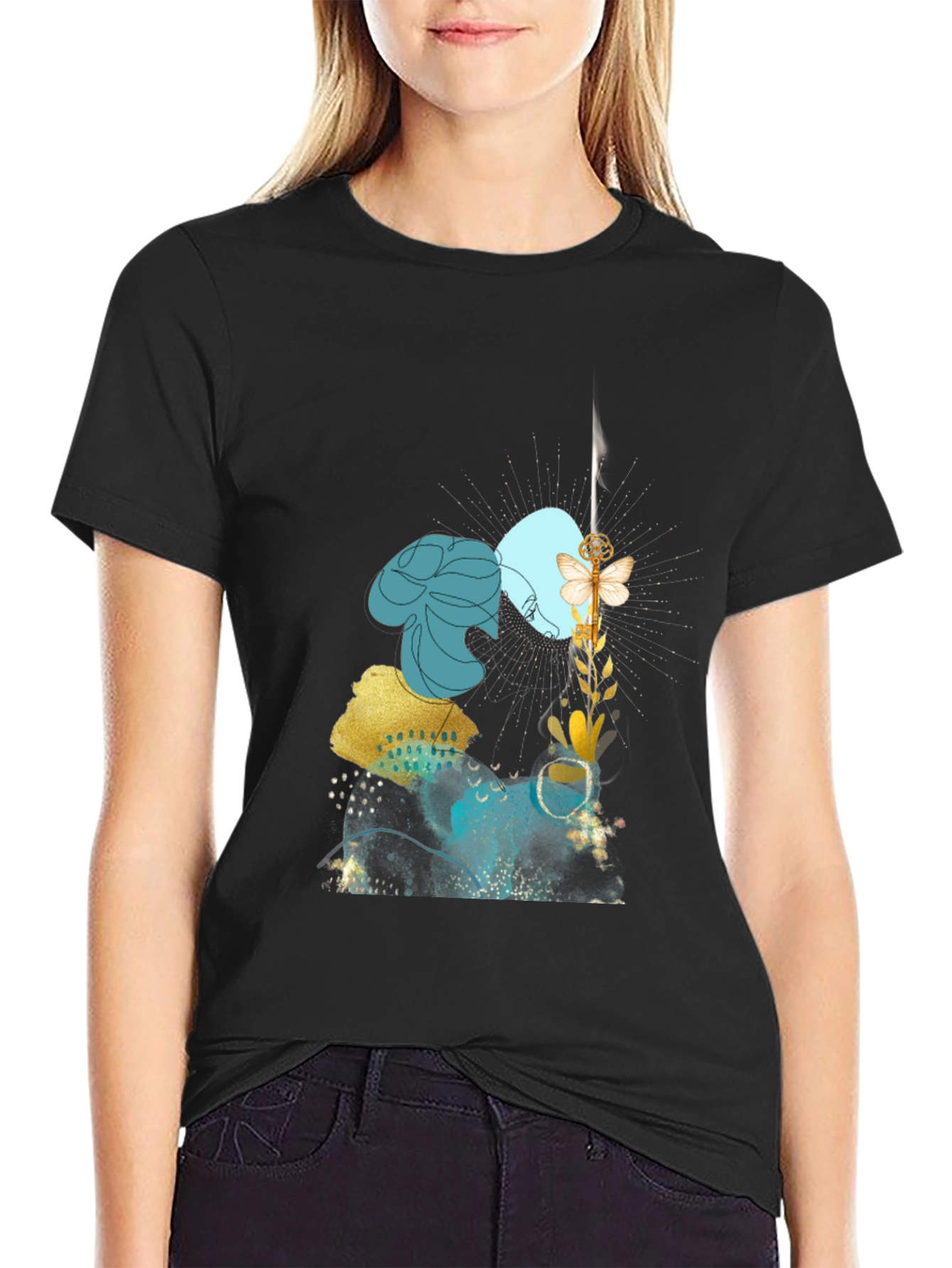 Abstract Art Graphic Black Tee