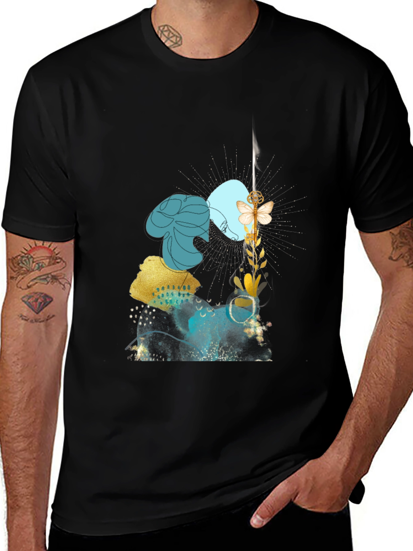 Abstract Art Graphic Black Tee
