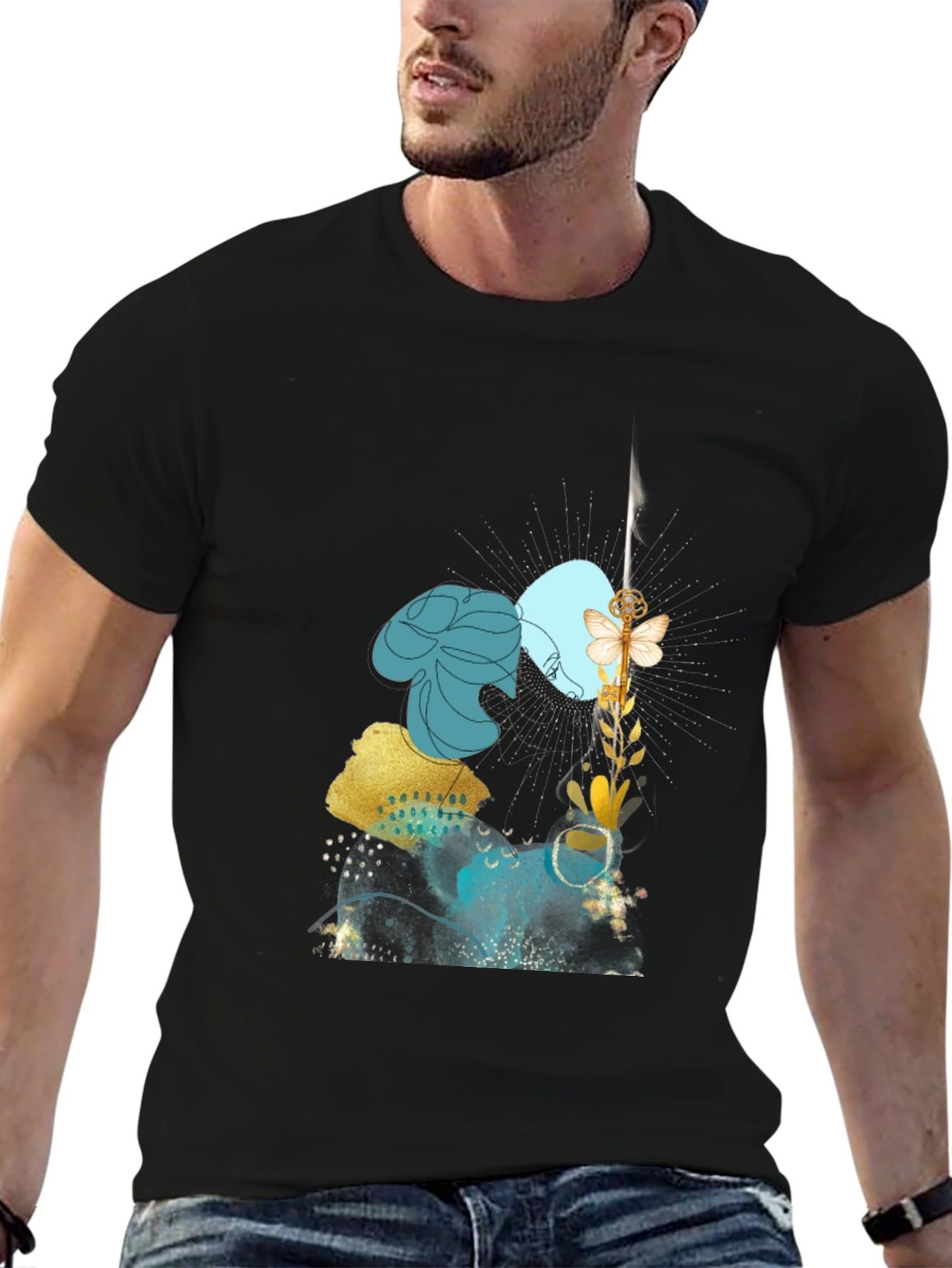 Abstract Art Graphic Black Tee