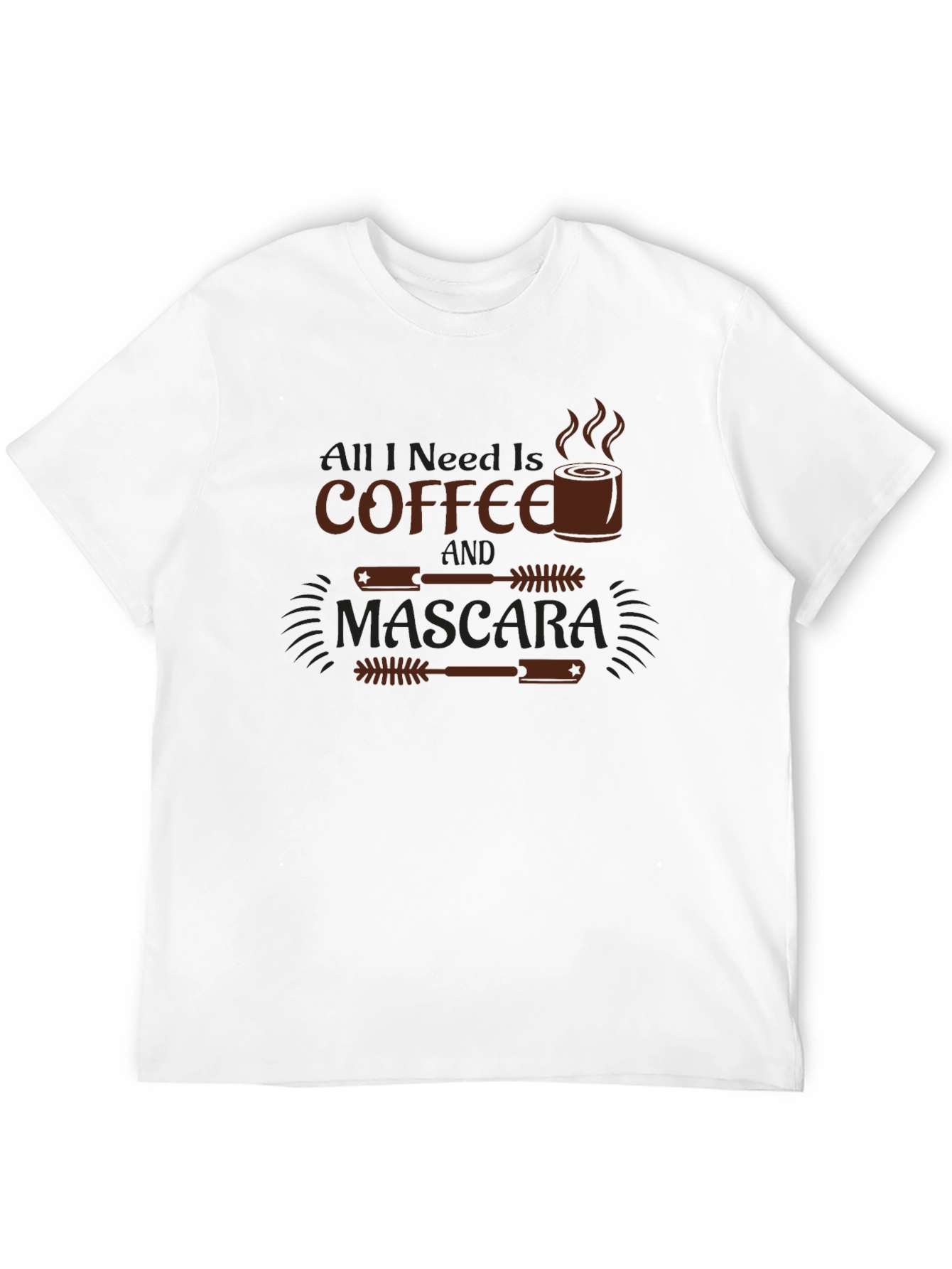 Coffee & Mascara Graphic Tee - Black Casual T-Shirt