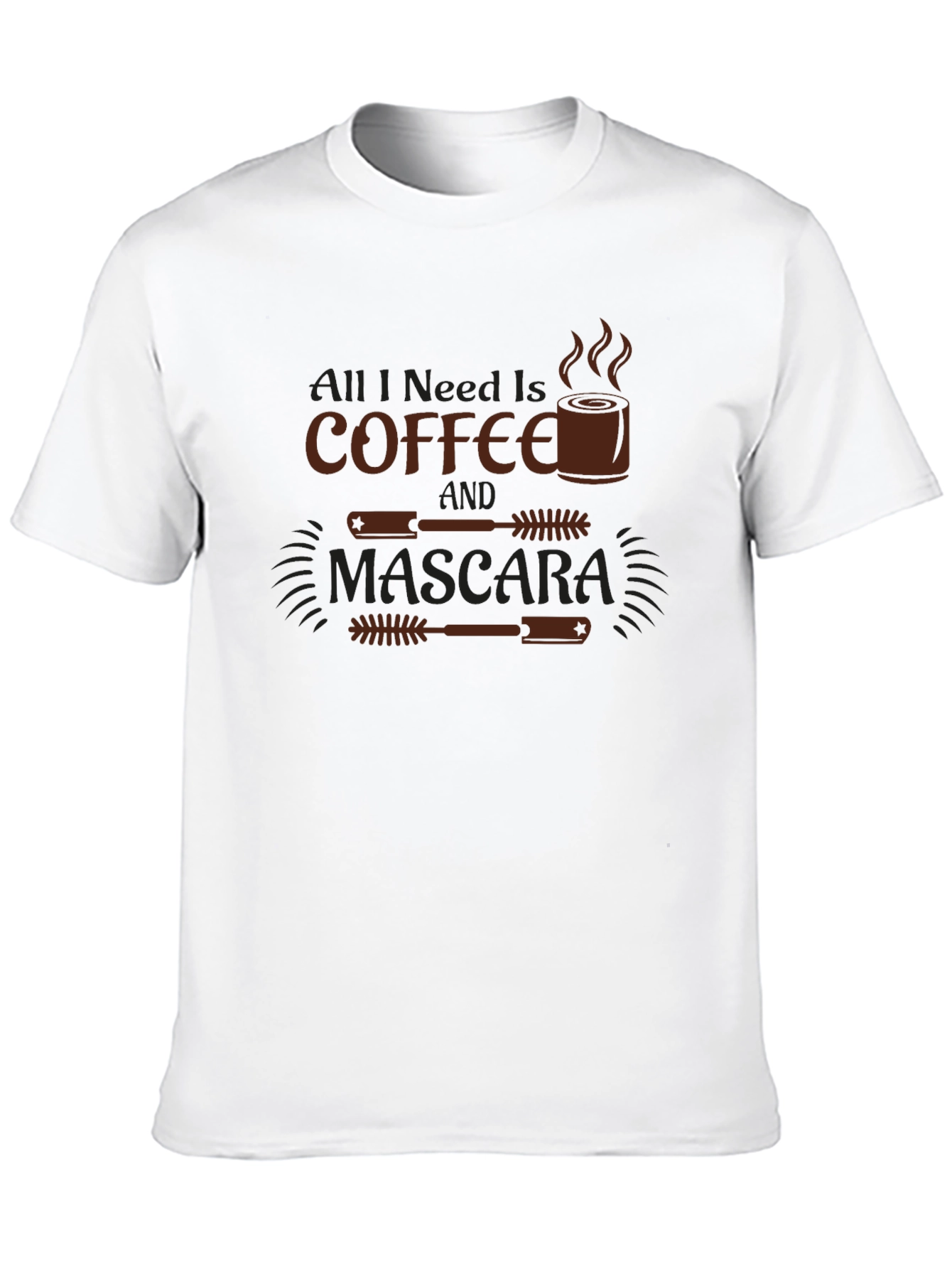 Coffee & Mascara Graphic Tee - Black Casual T-Shirt