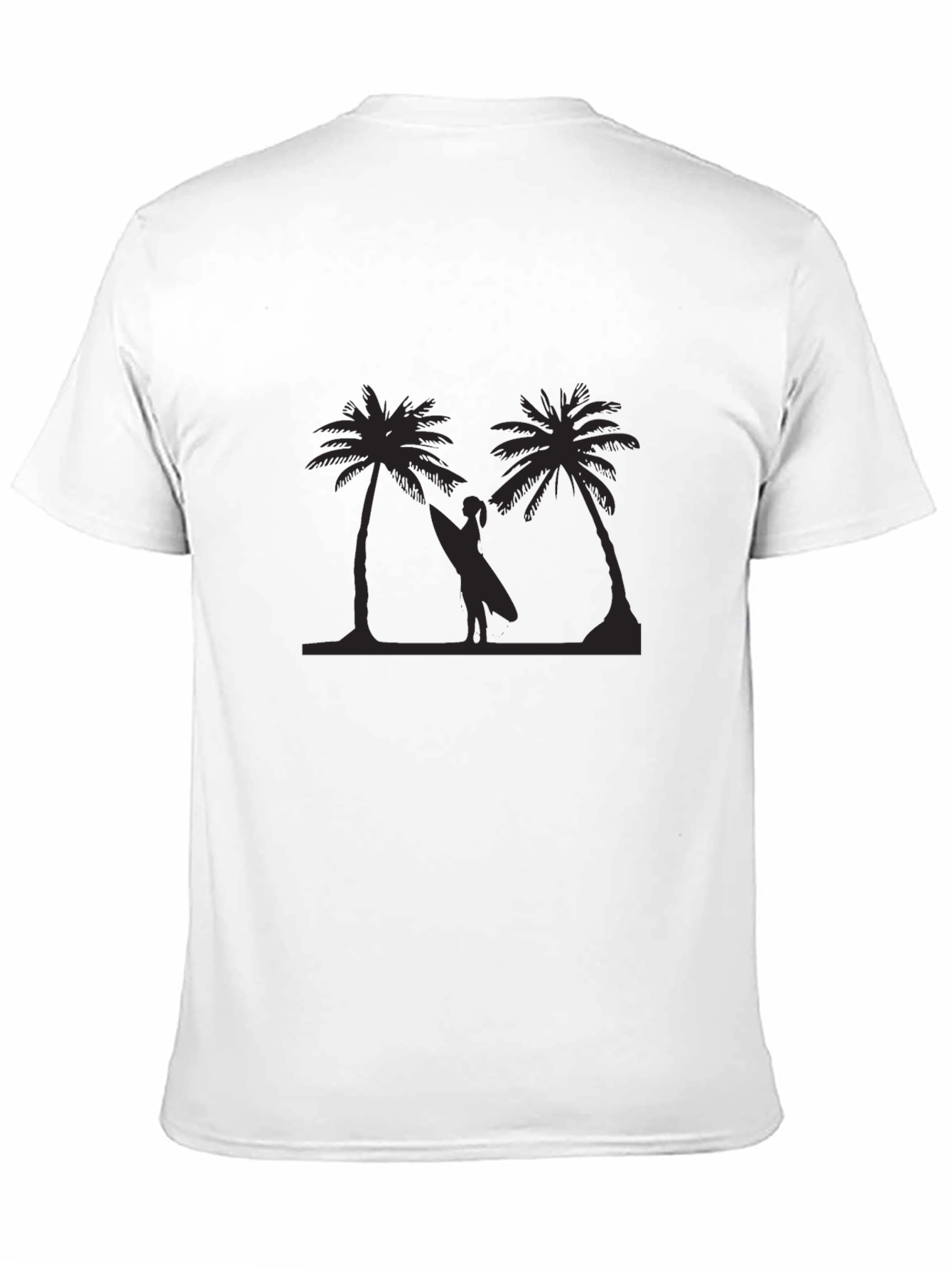 Tropical Palm Tree Surfer Graphic T-Shirt