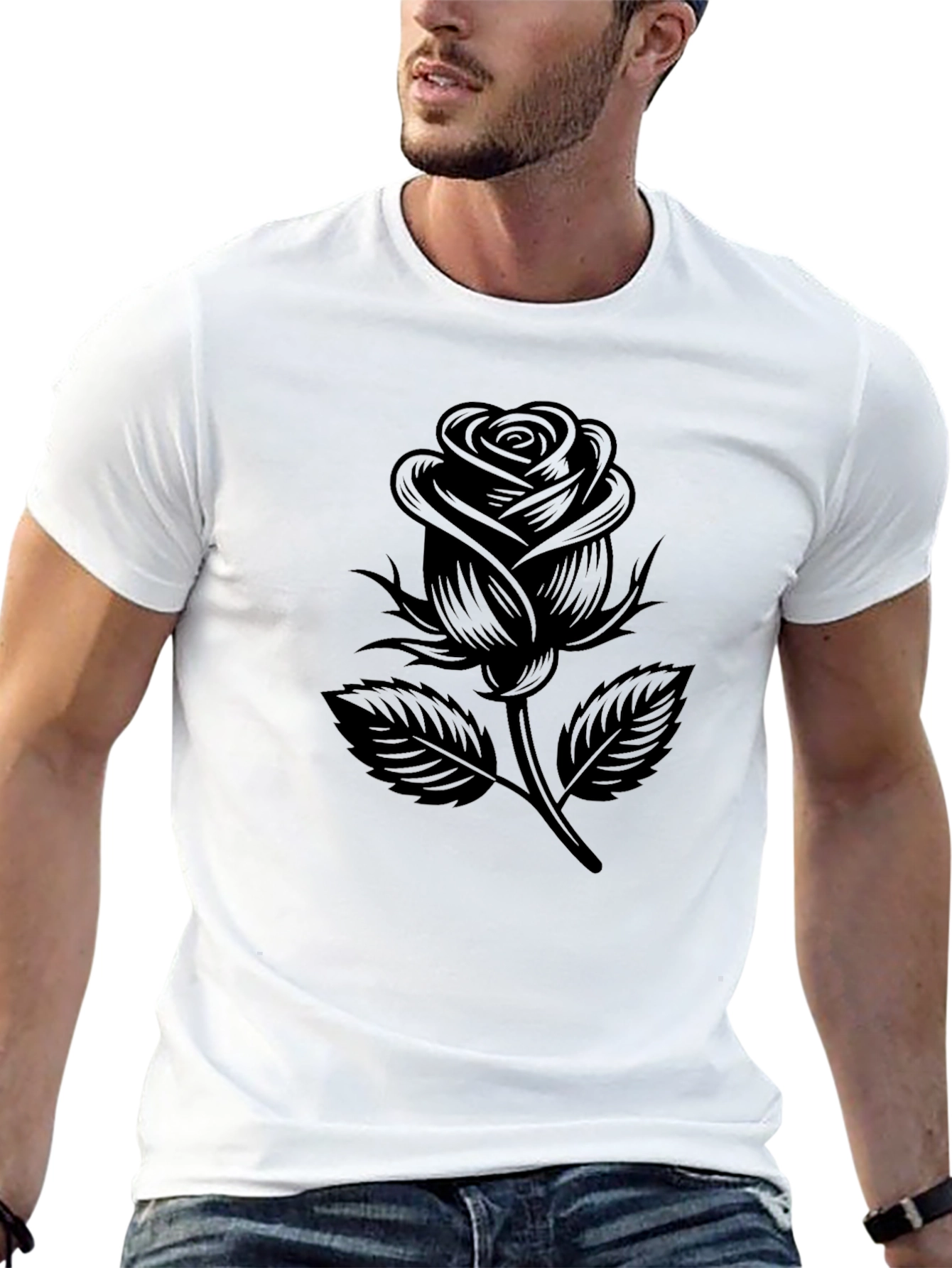 Black Rose Graphic T-Shirt - Menswear