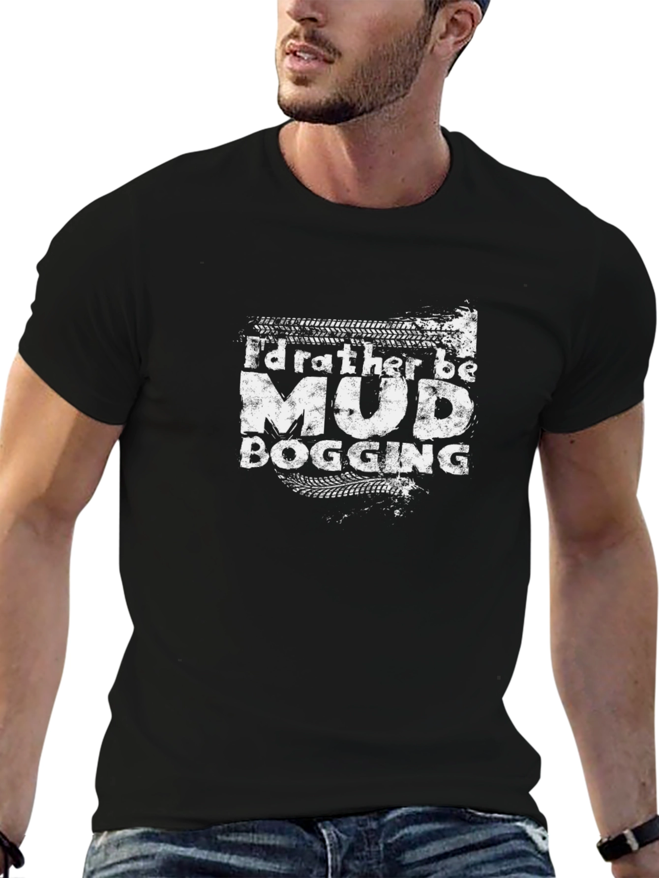 Mud Bogging Black Graphic T-Shirt