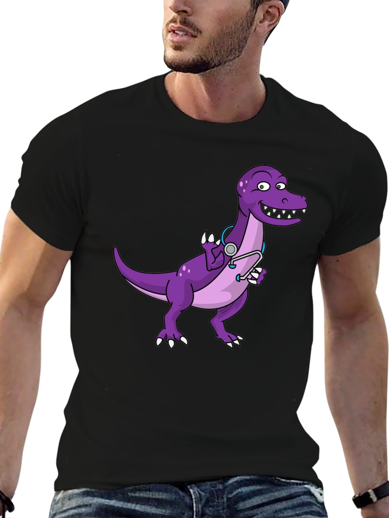 Dino Doctor T-Shirt - Cute Purple Dinosaur Tee