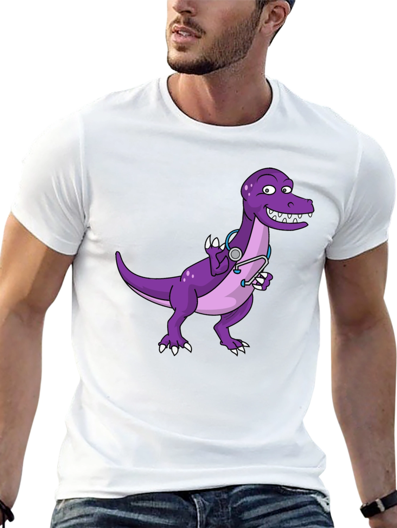 Dino Doctor T-Shirt - Cute Purple Dinosaur Tee