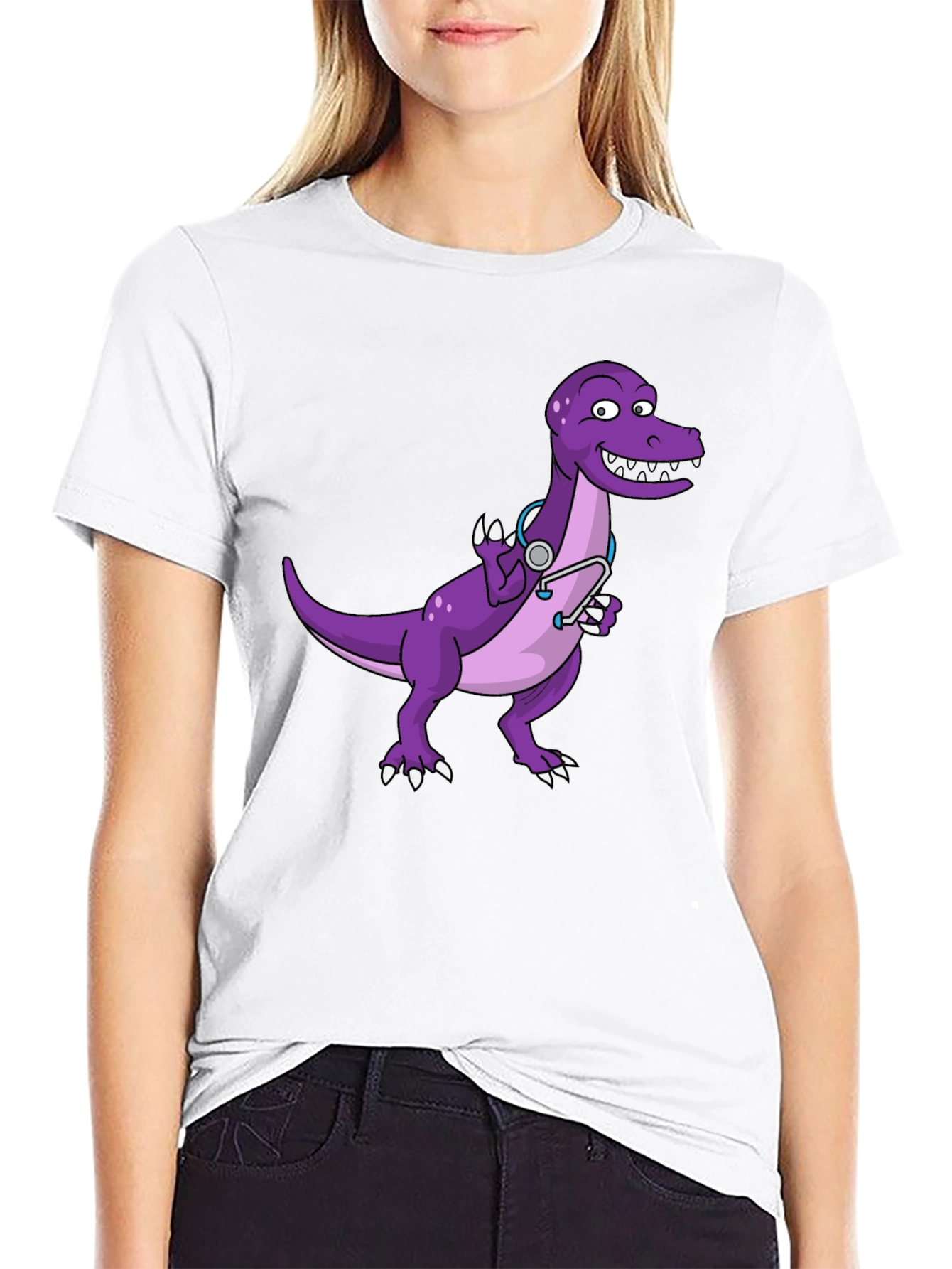 Dino Doctor T-Shirt - Cute Purple Dinosaur Tee