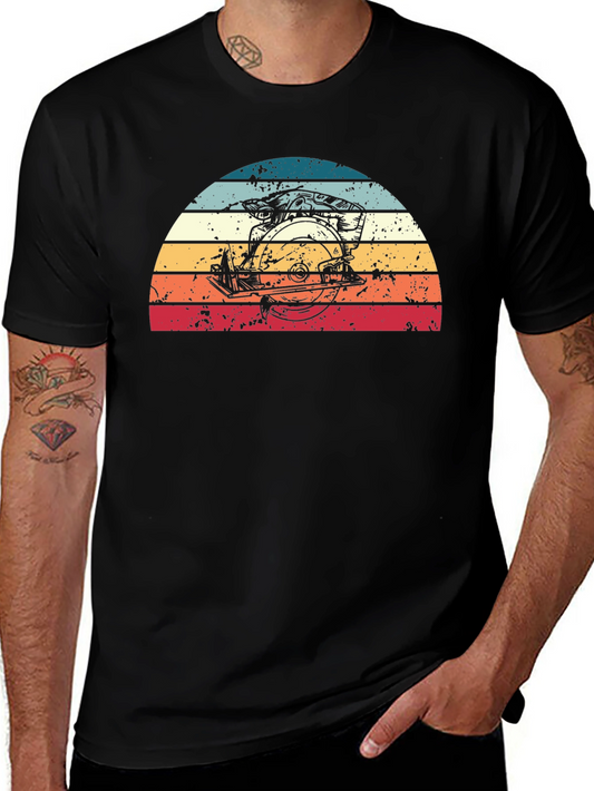 Retro Circular Saw T-Shirt - Vintage Woodworker Gift
