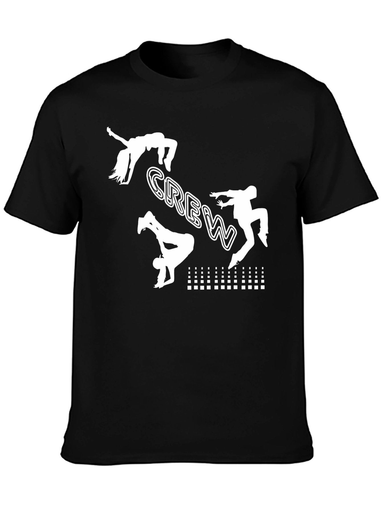 Black Crew Graphic Tee - Breakdance Design