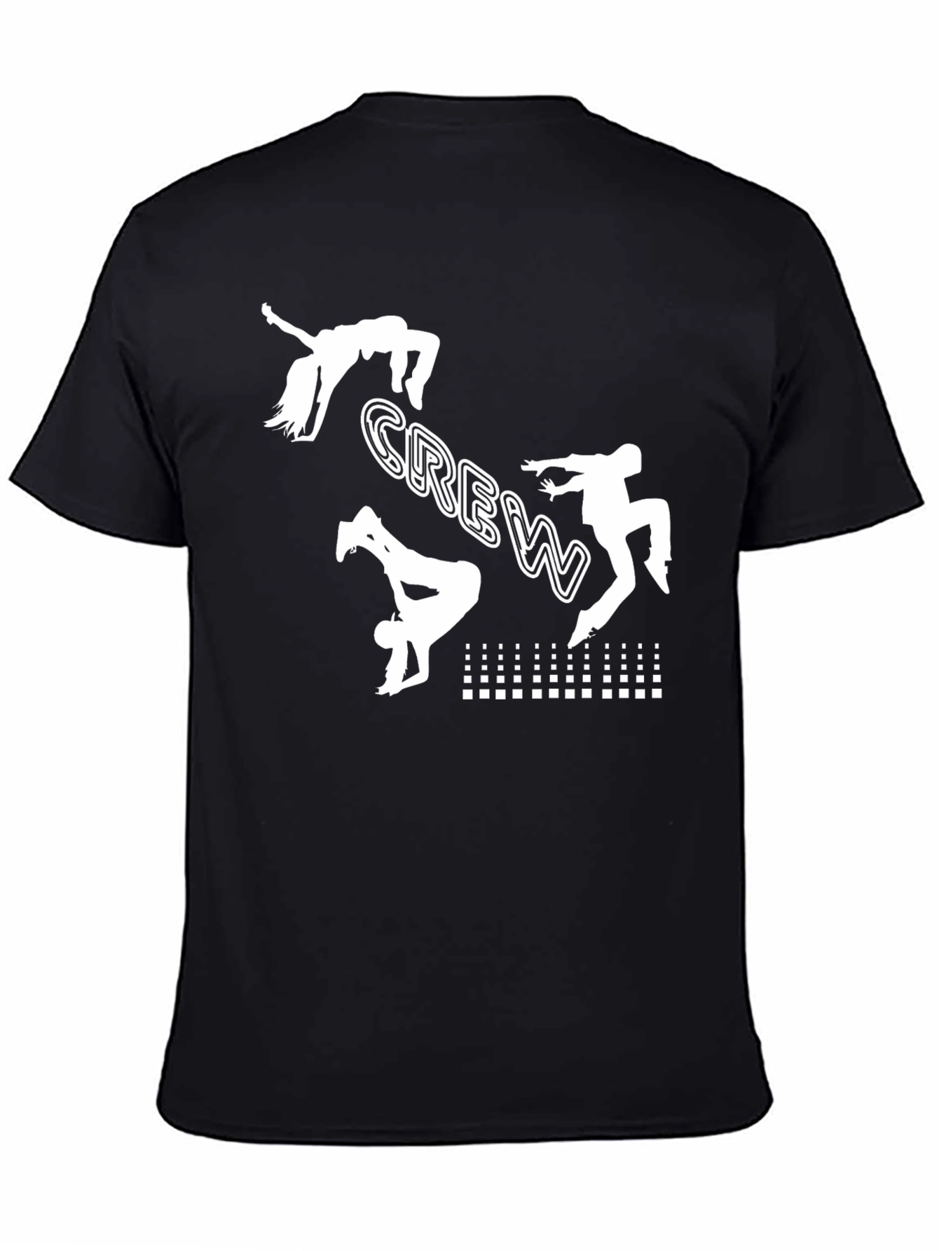 Black Crew Graphic Tee - Breakdance Design