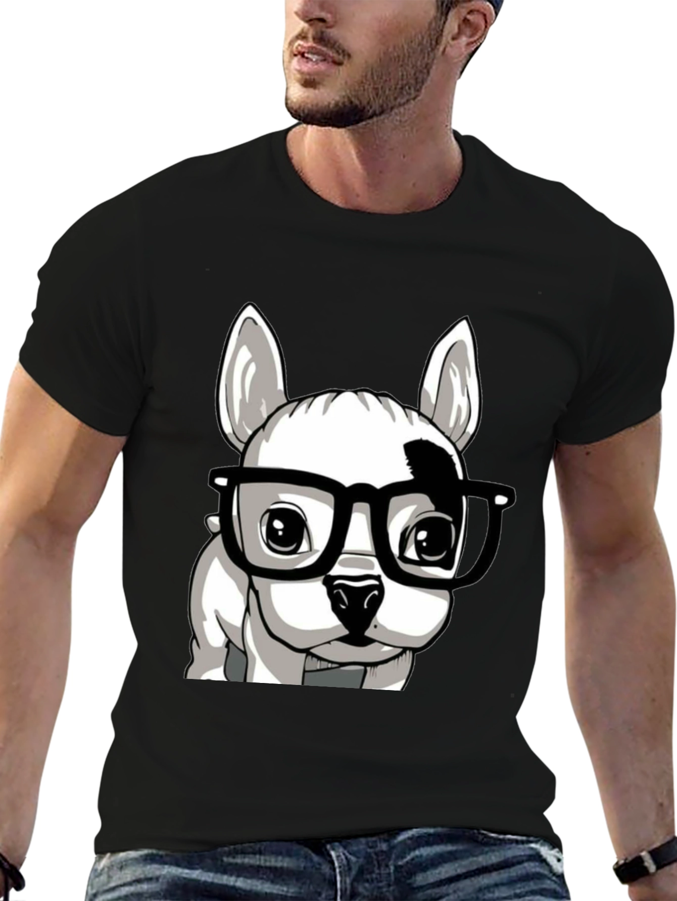 Dog with Glasses Graphic Tee - Stylish Unisex T-Shirt