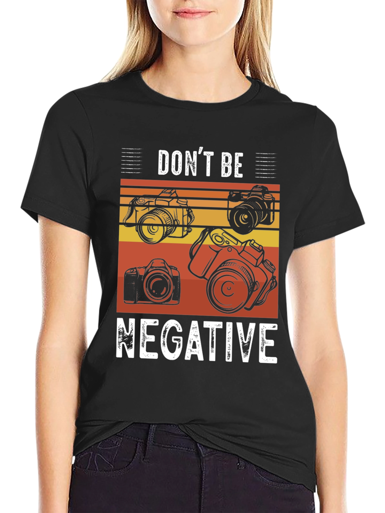 Dont Be Negative Camera Graphic Tee