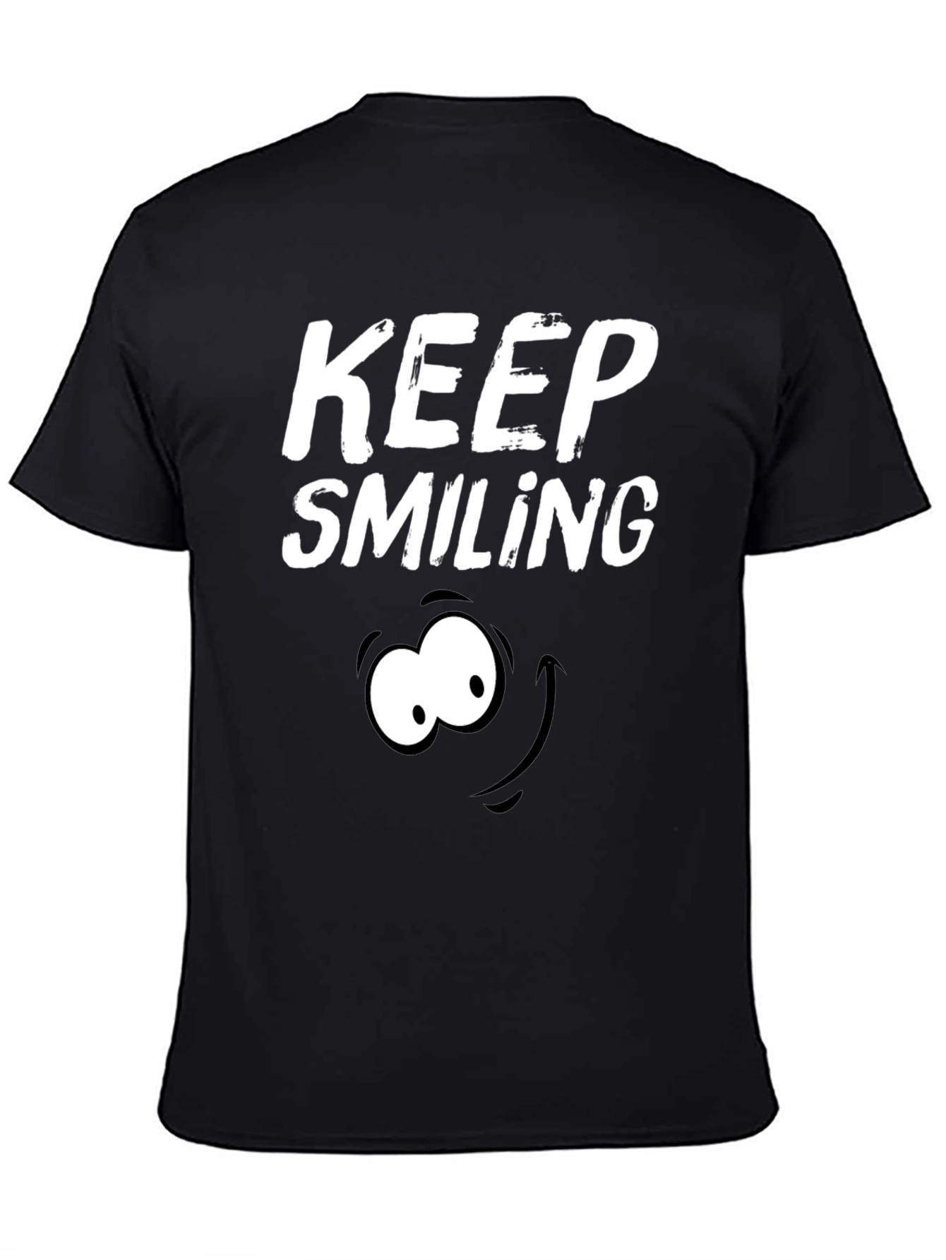 Keep Smiling Black Graphic T-Shirt