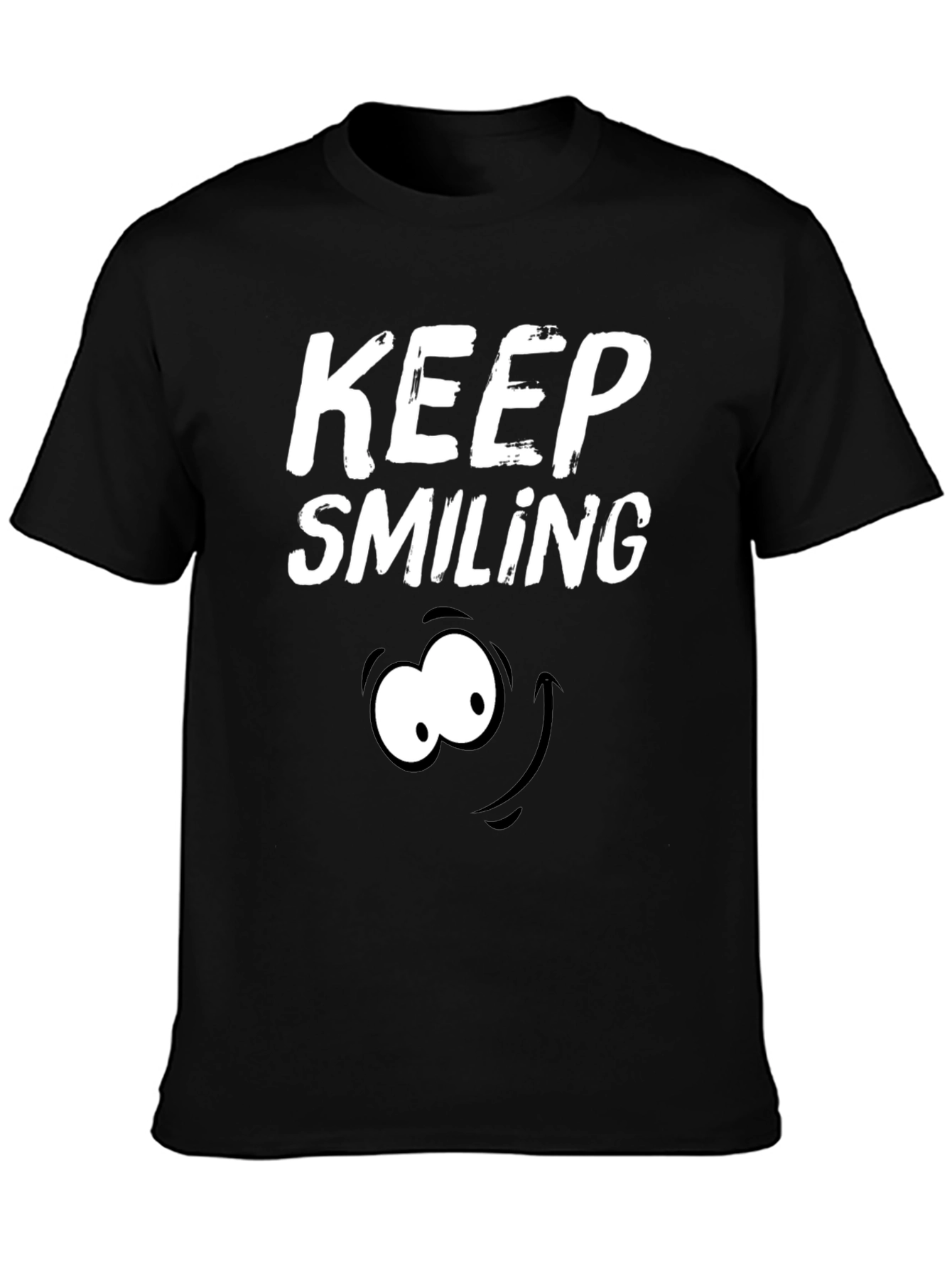 Keep Smiling Black Graphic T-Shirt