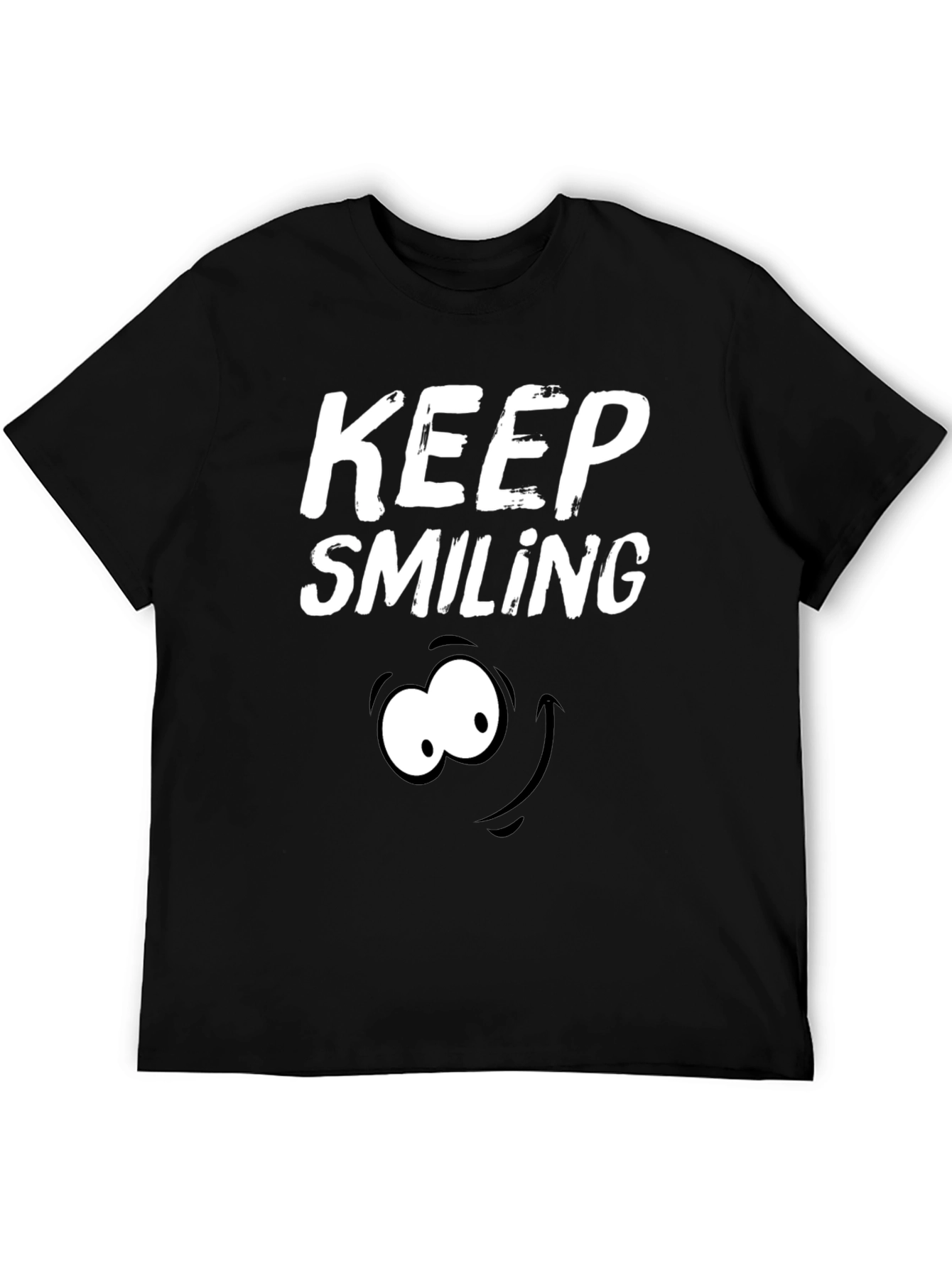 Keep Smiling Black Graphic T-Shirt
