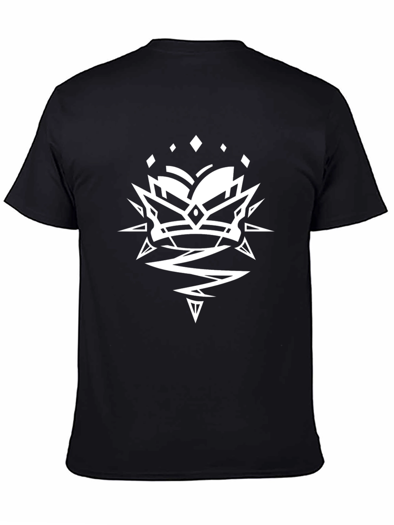 Graphic Tee - Geometric Crown Black T-Shirt