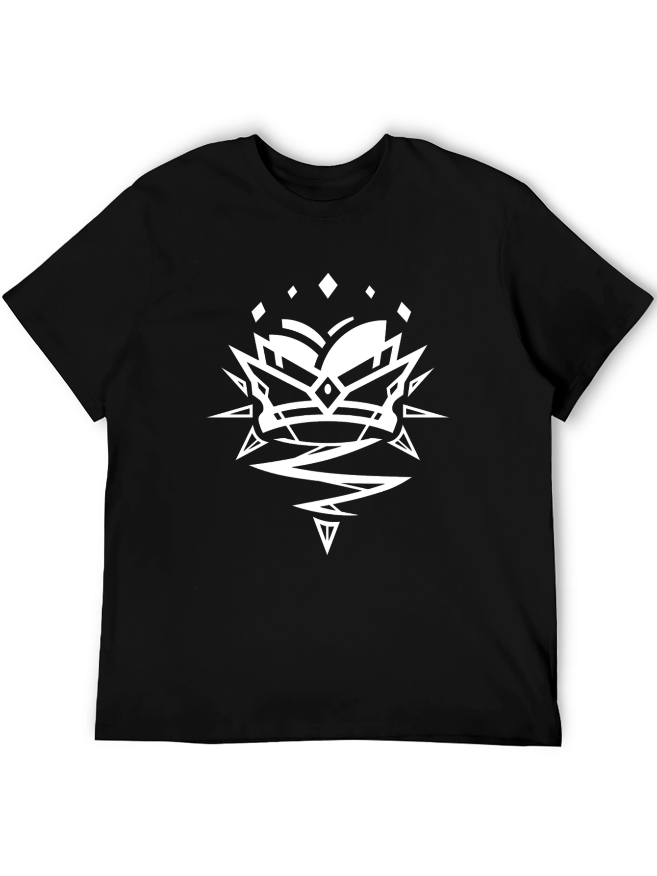 Graphic Tee - Geometric Crown Black T-Shirt